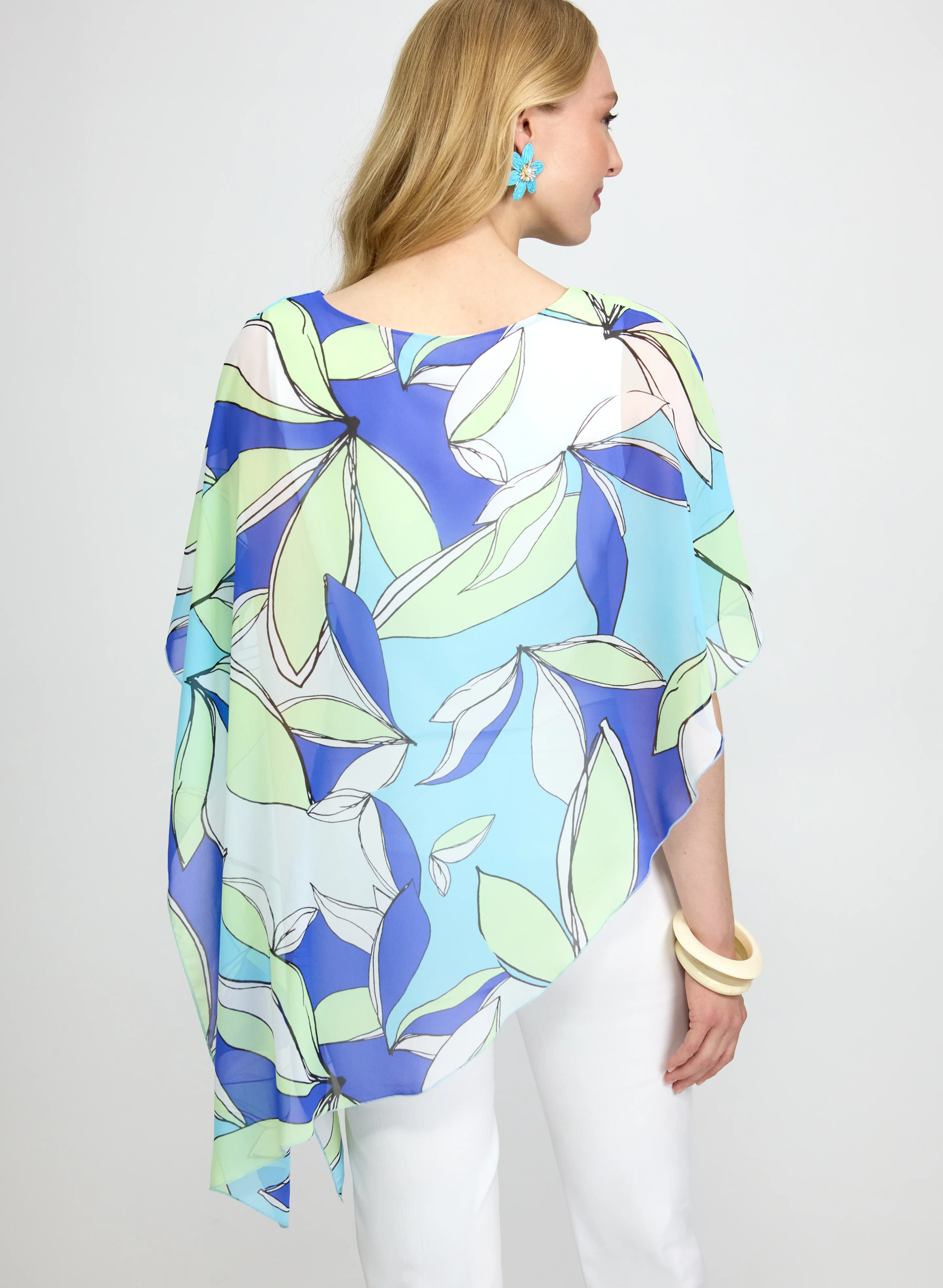 Asymmetric Leaf Print Blouse - Image 5