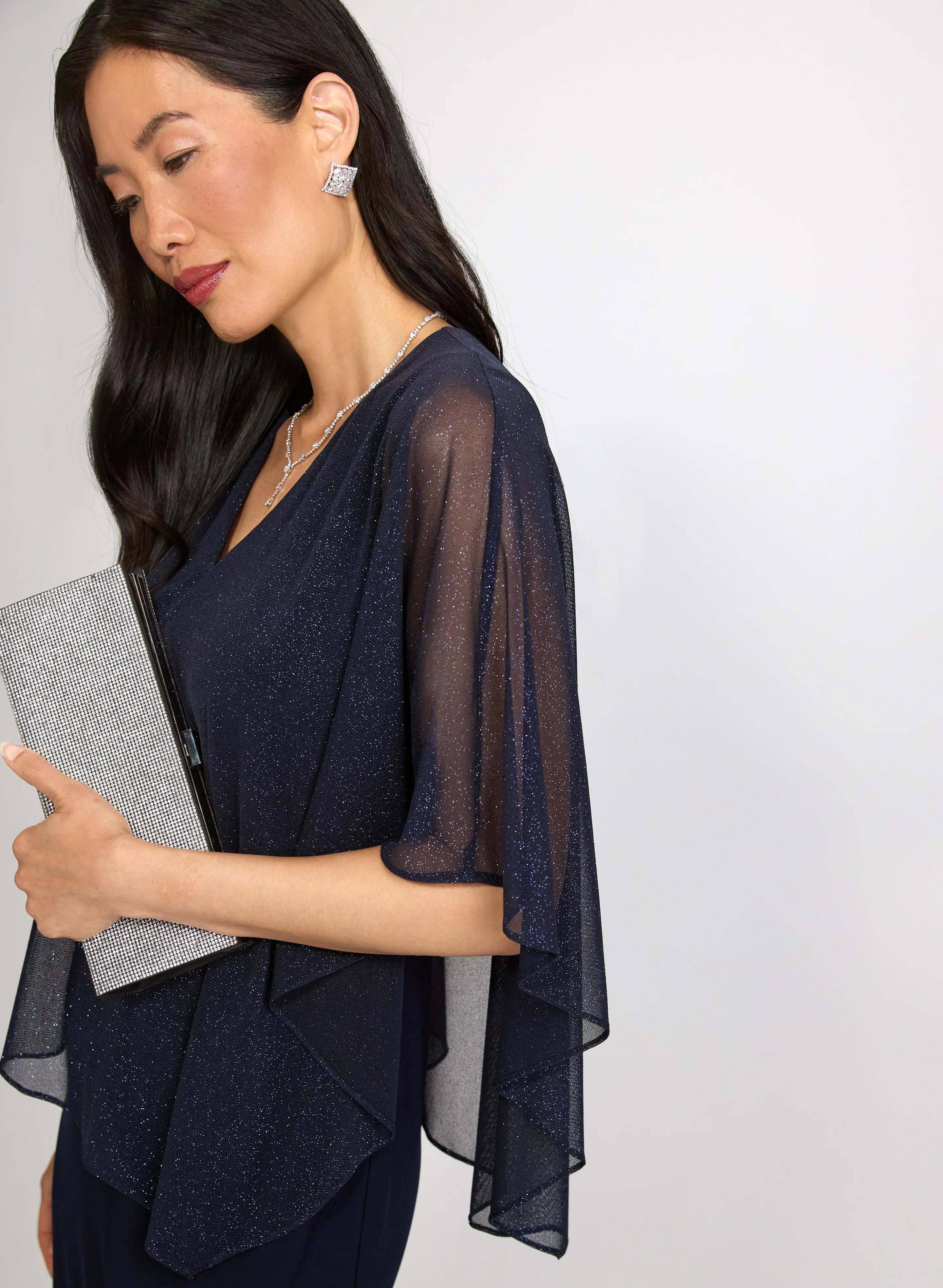 Capelet Overlay Dress - Image 3
