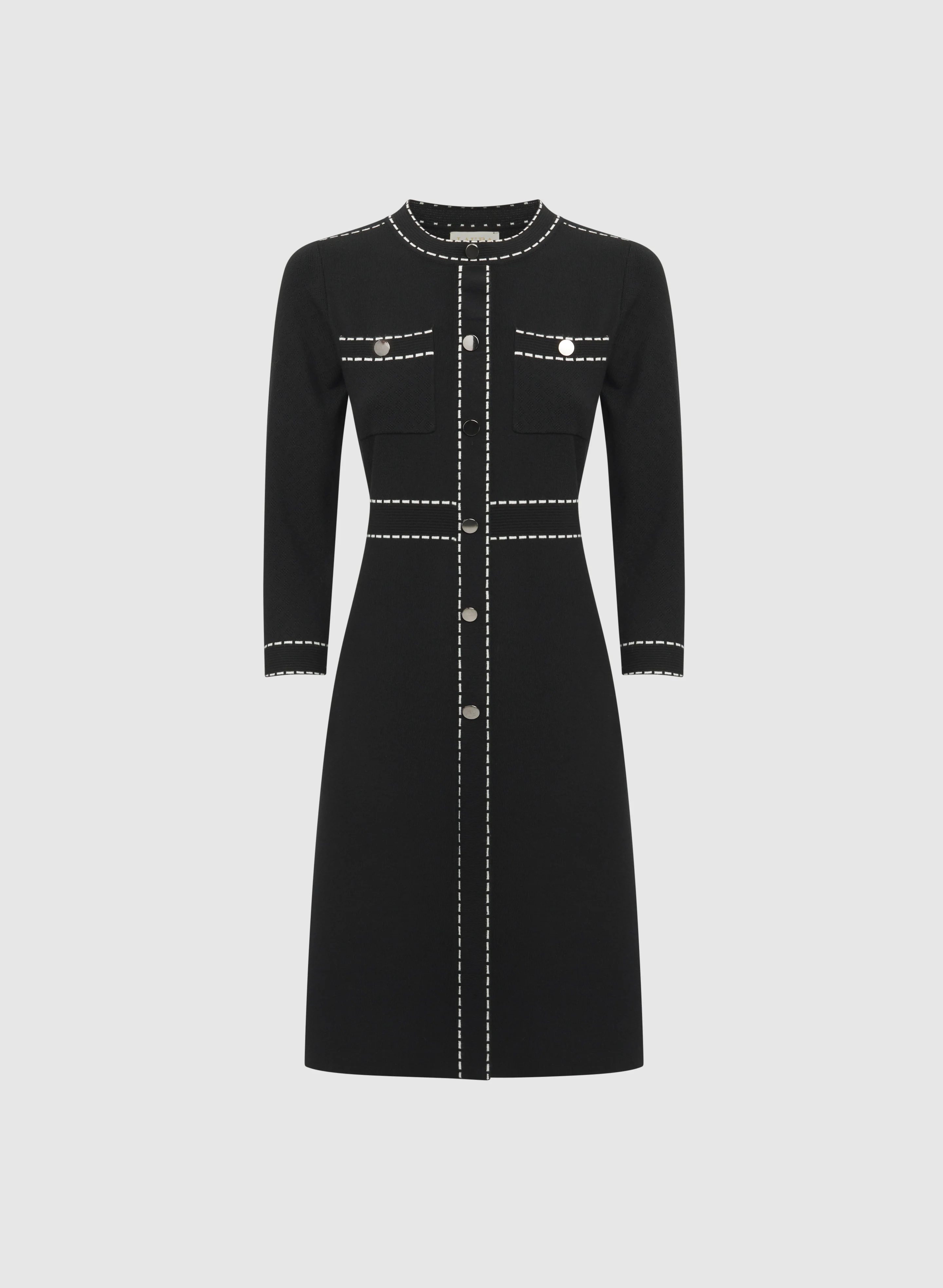 Contrast Stitch Sweater Dress - Image 5