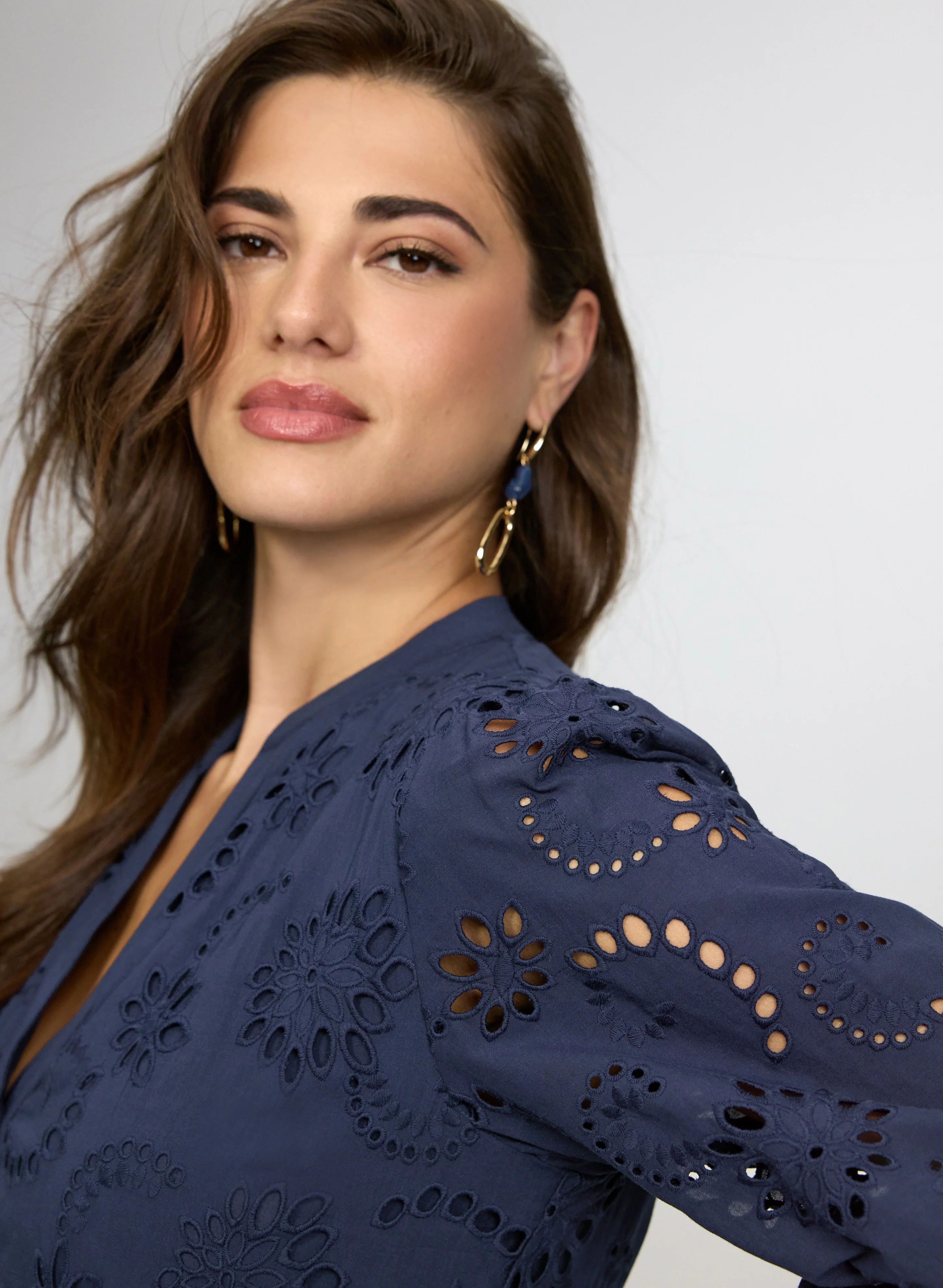 Embroidered Button-Down Midi Dress - Image 4