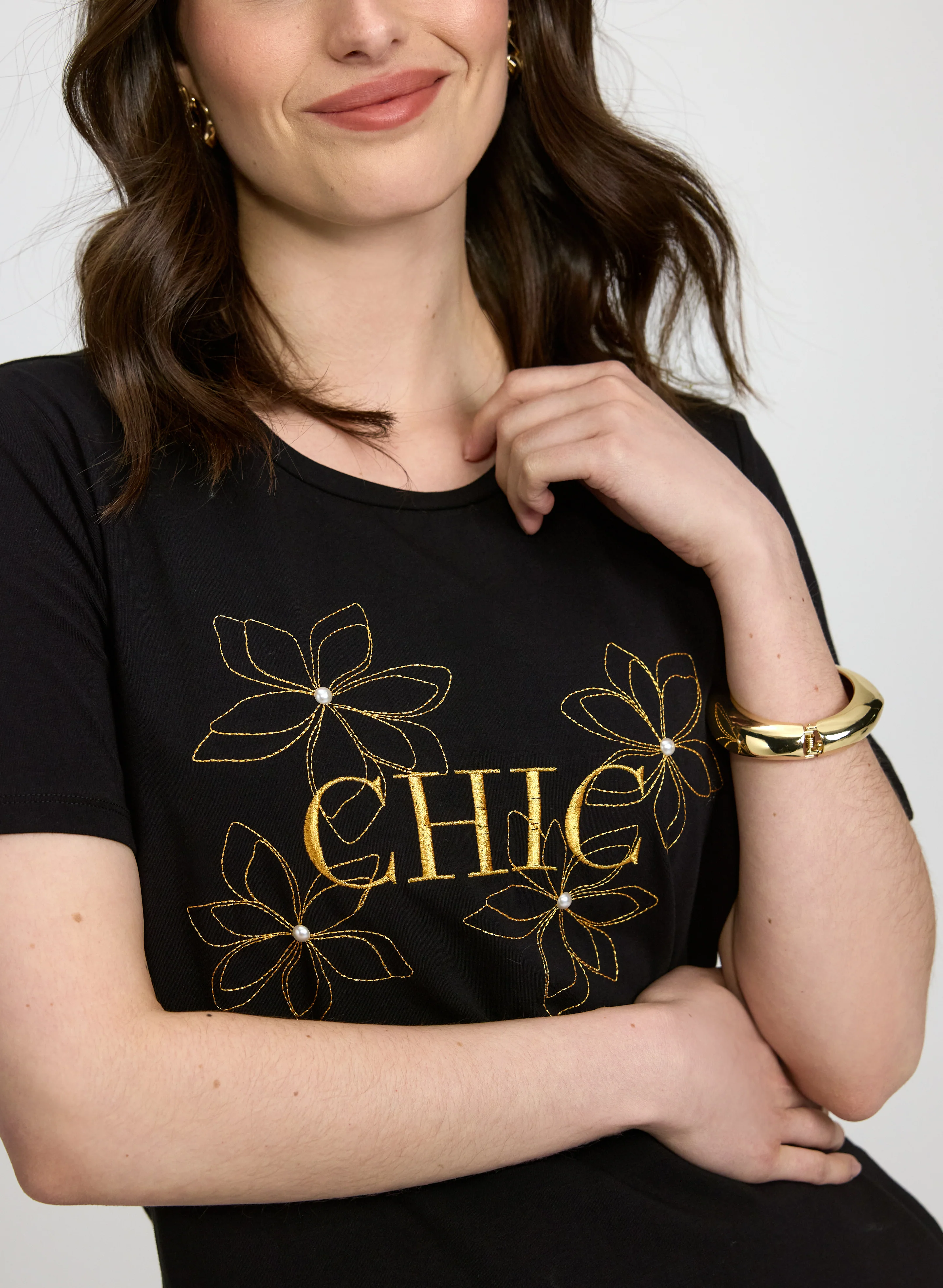 Embroidered 'Chic' T-Shirt - Image 2