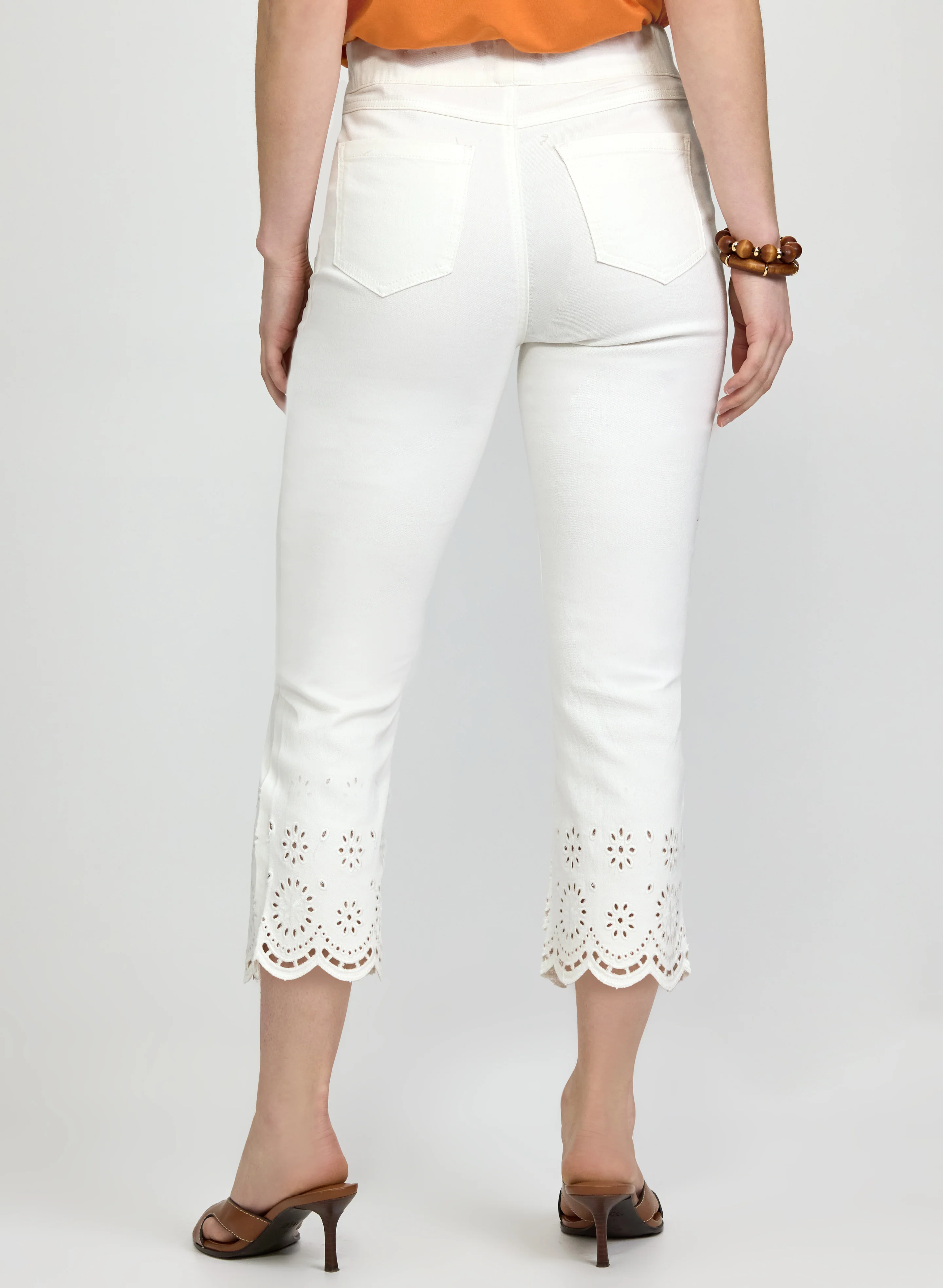 Embroidered Denim Capris - Image 4