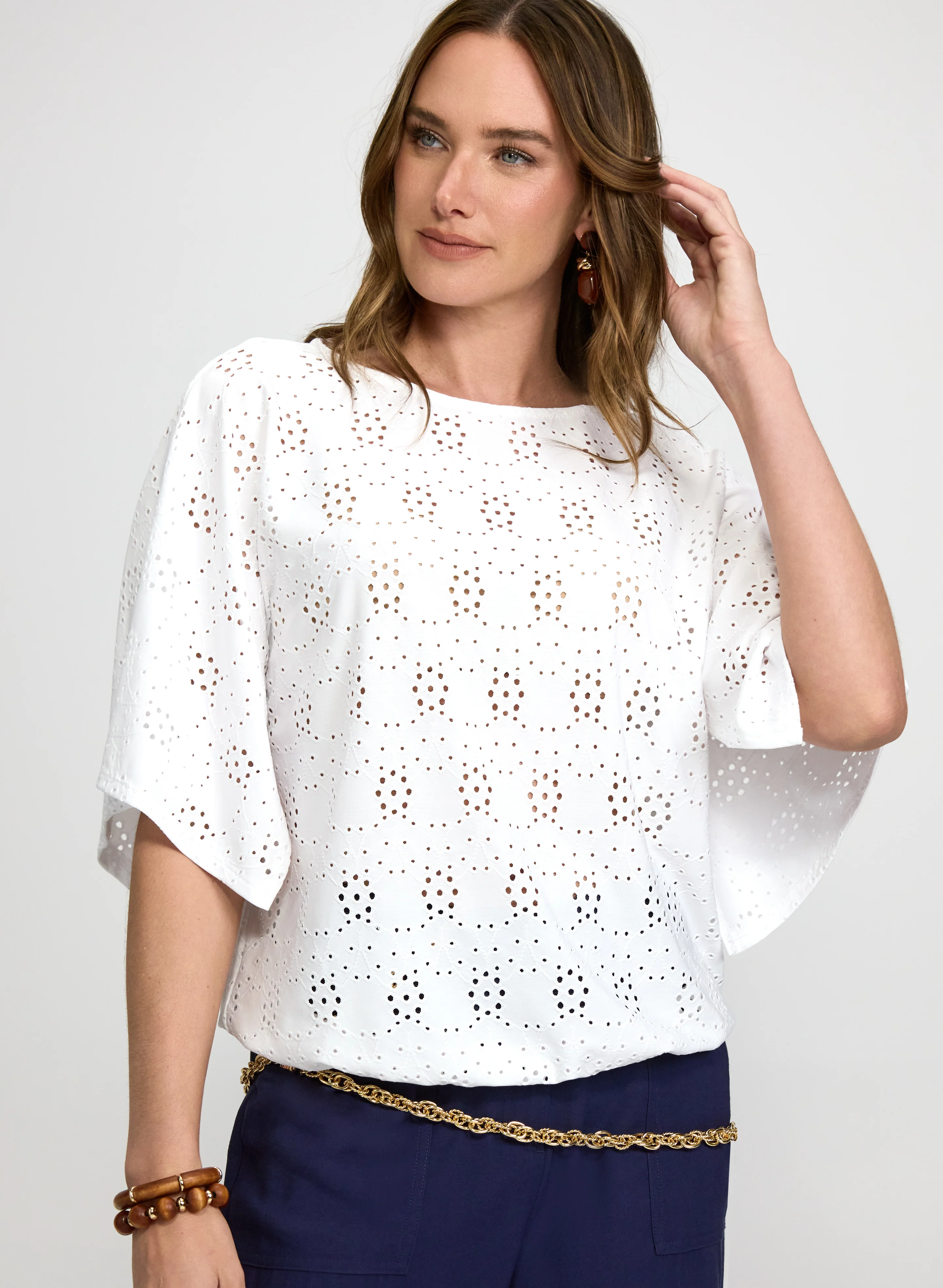 Eyelet Embroidered Top
