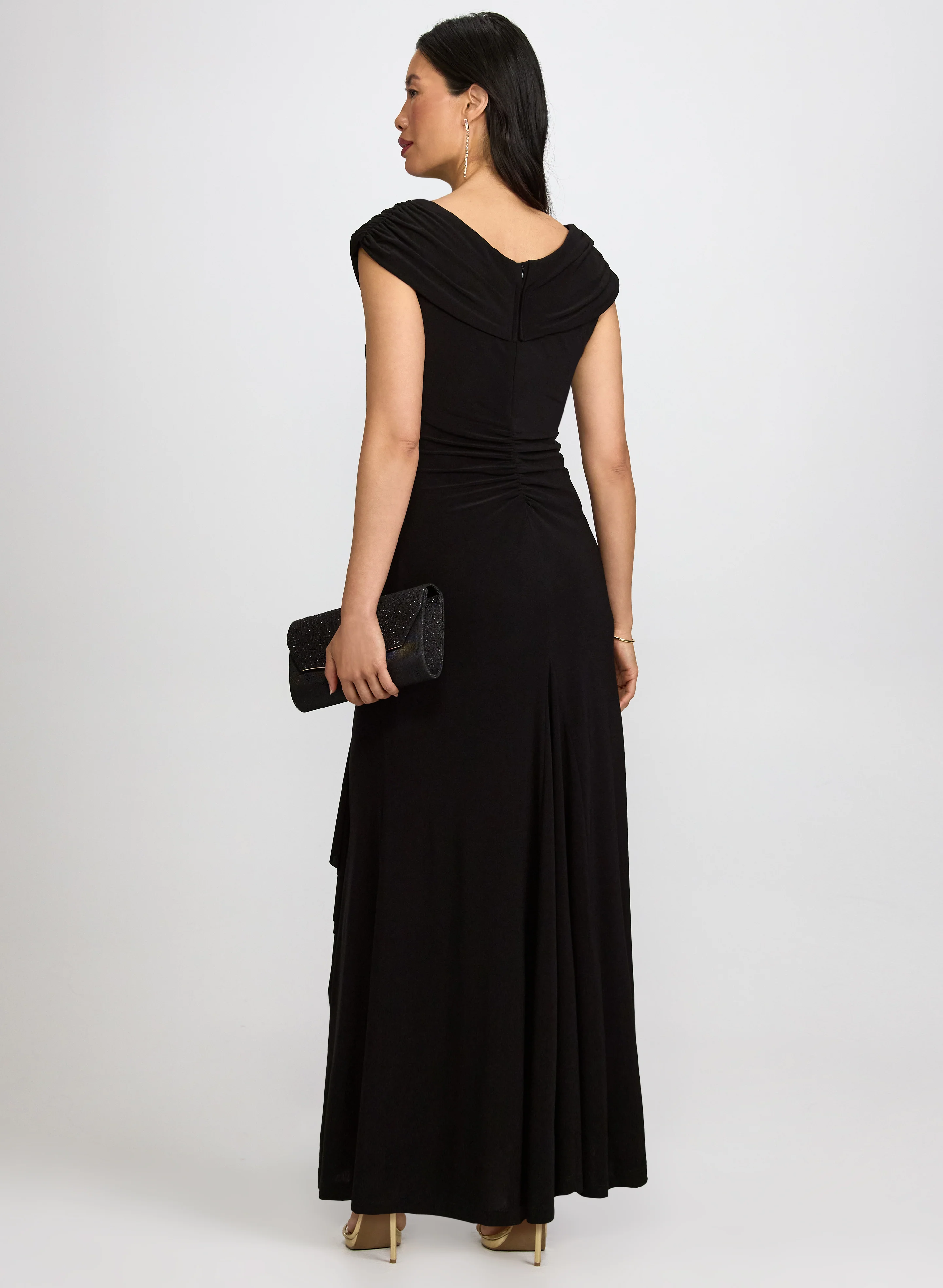 Fitted Shawl Collar Dress - Image 3