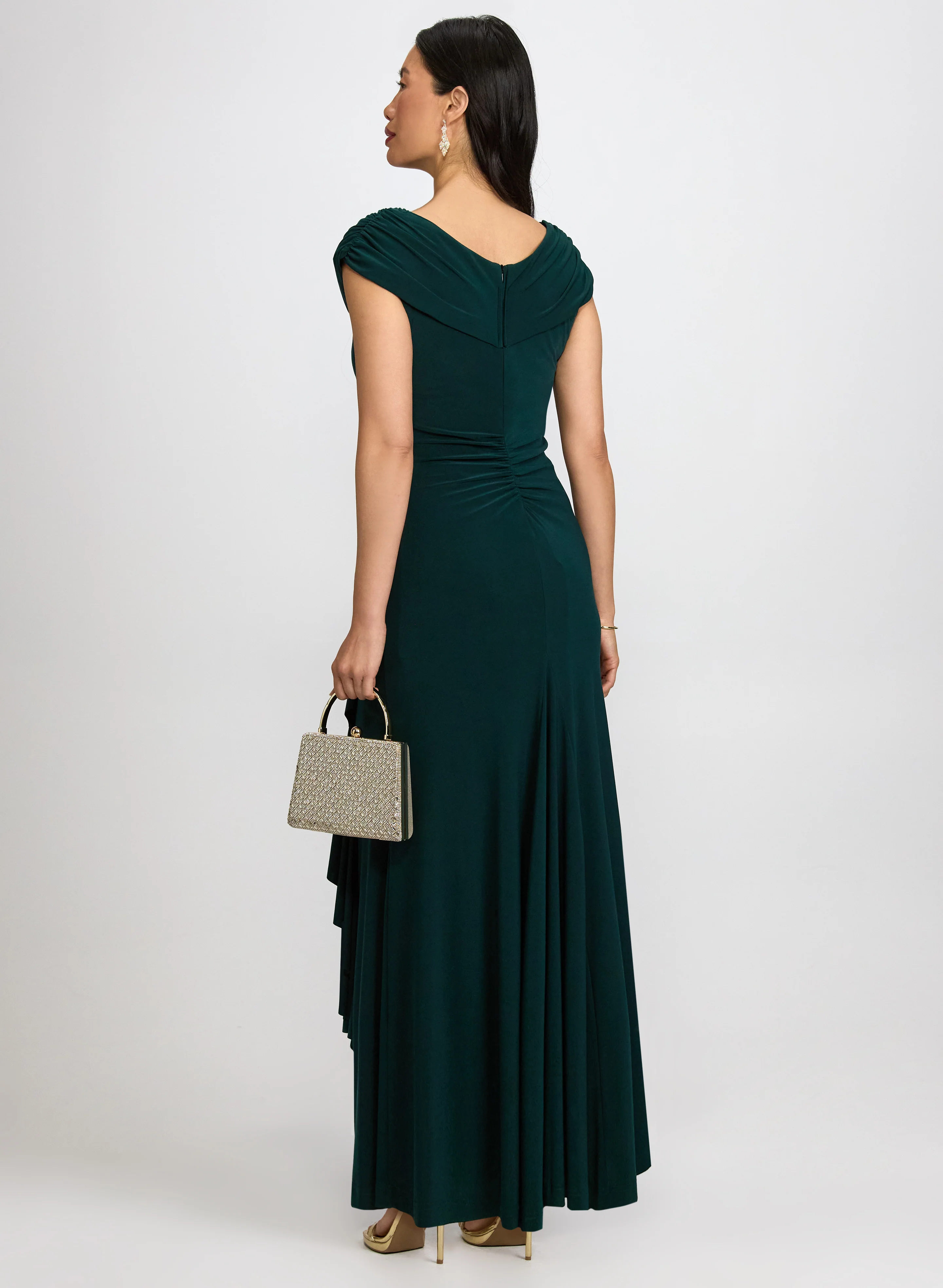 Fitted Shawl Collar Dress - Image 3
