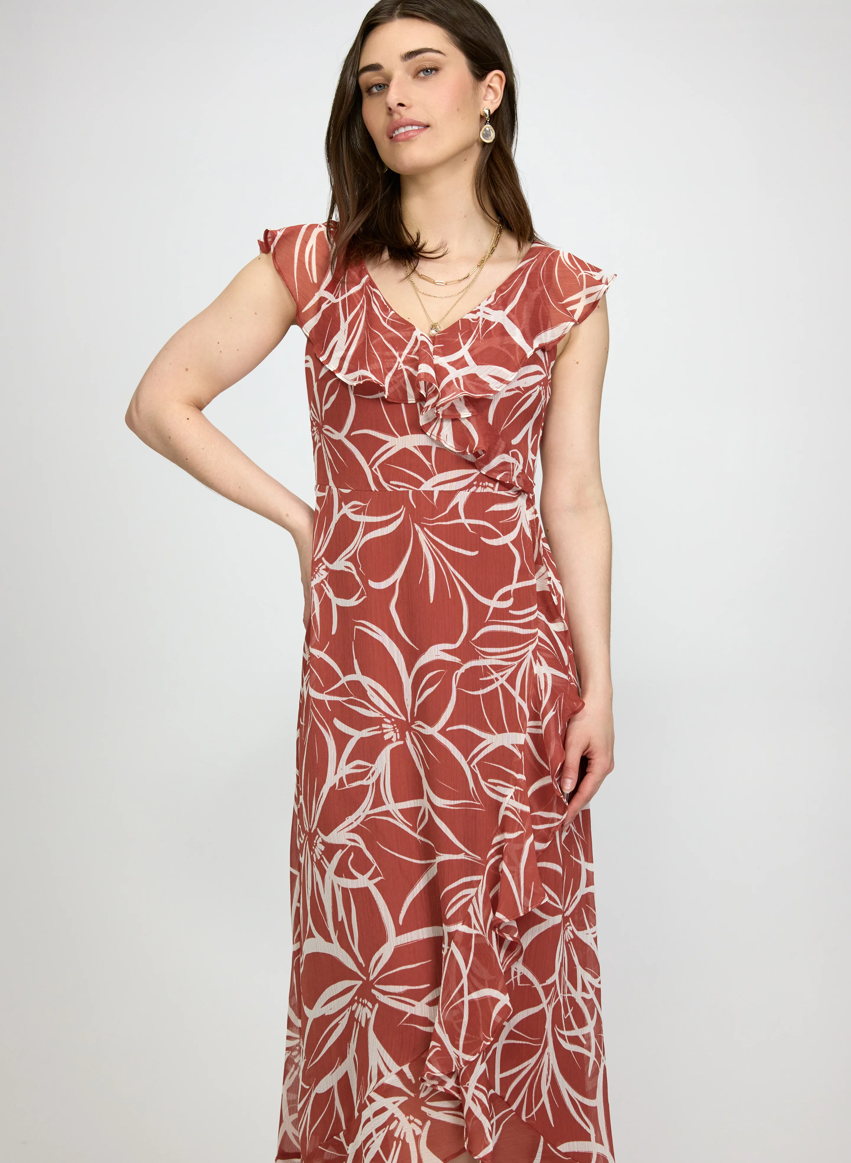 Floral Chiffon Dress - Image 5