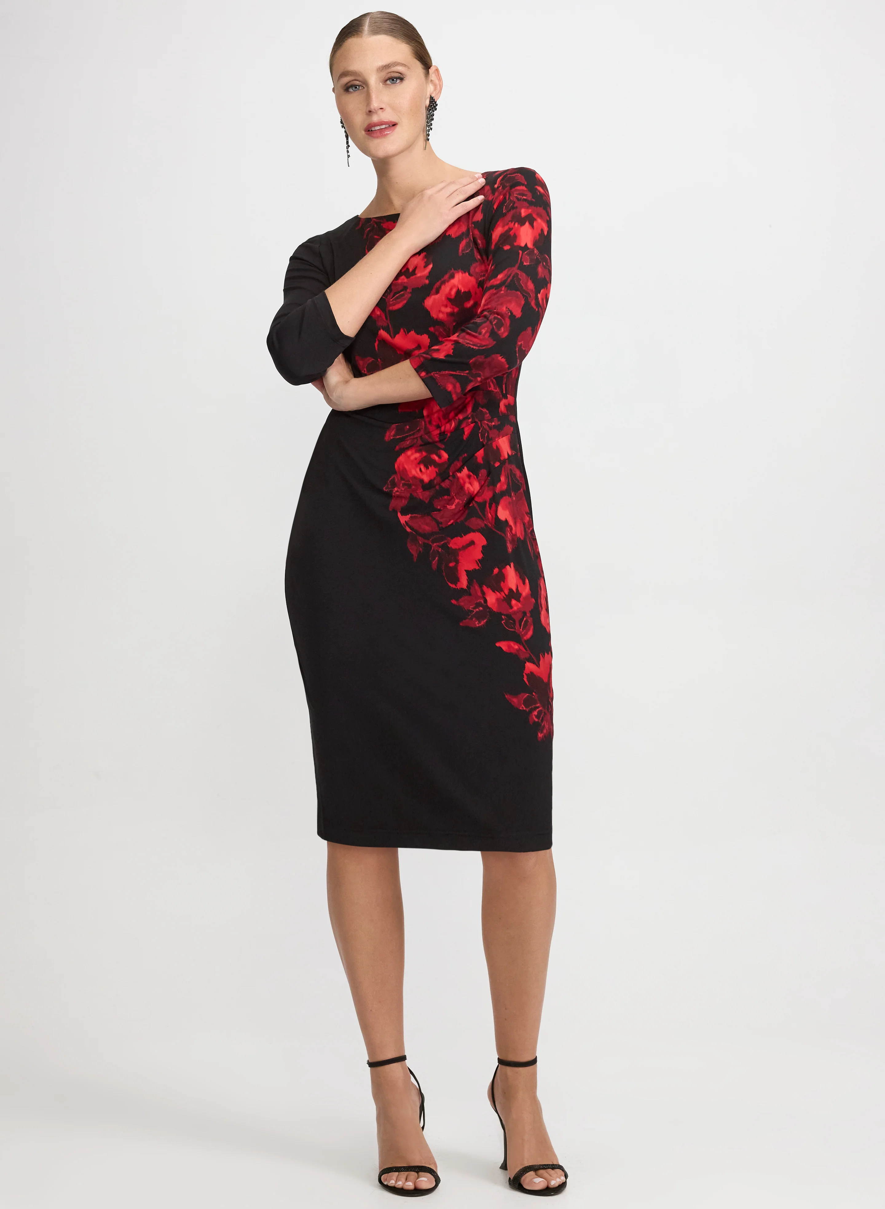 Floral Placement Print Dress