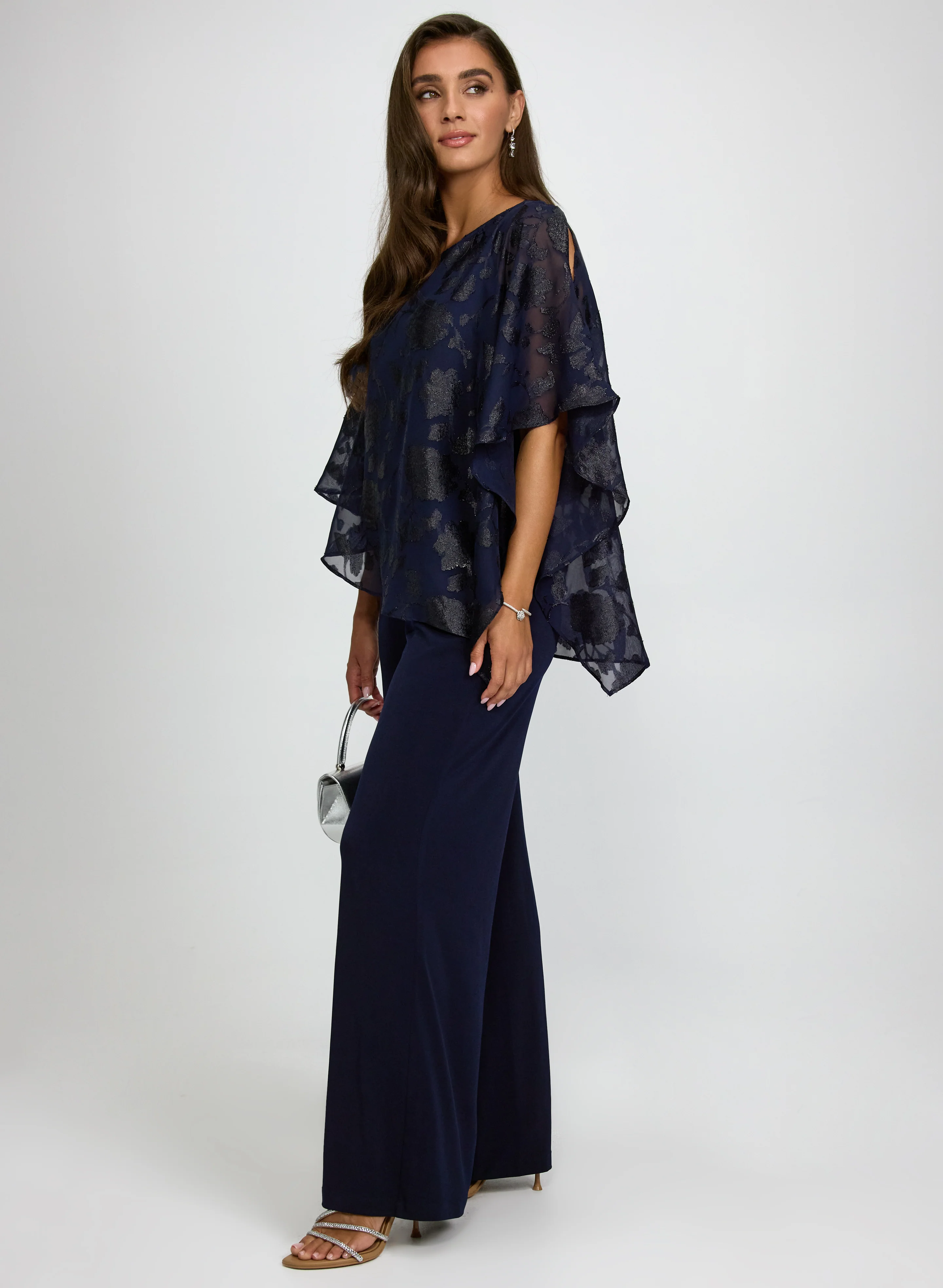 Floral Poncho Wide-Leg Jumpsuit - Image 2