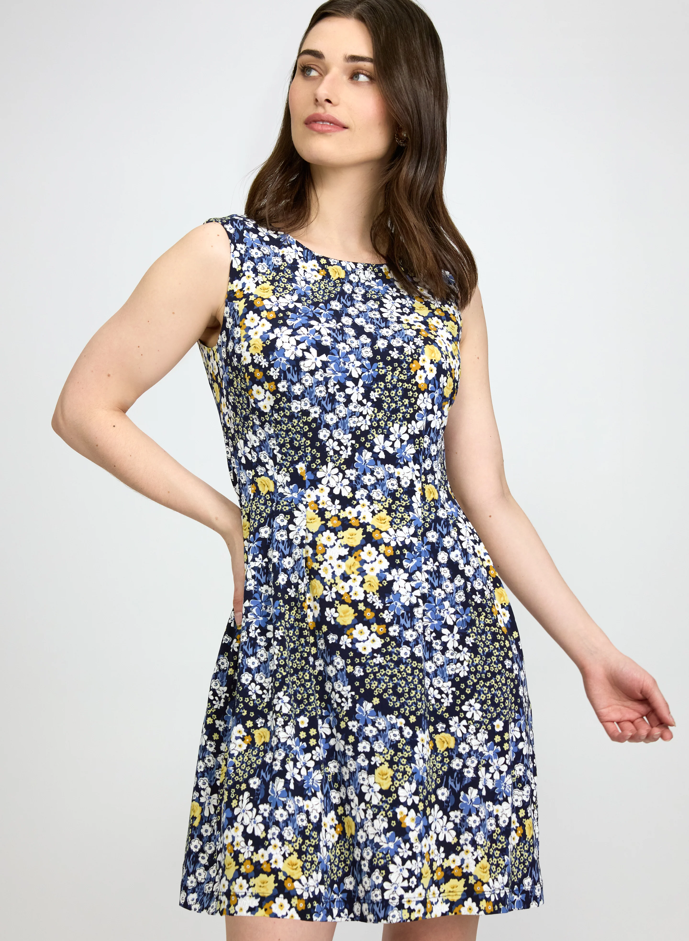 Floral Print Sleeveless Dress - Image 5