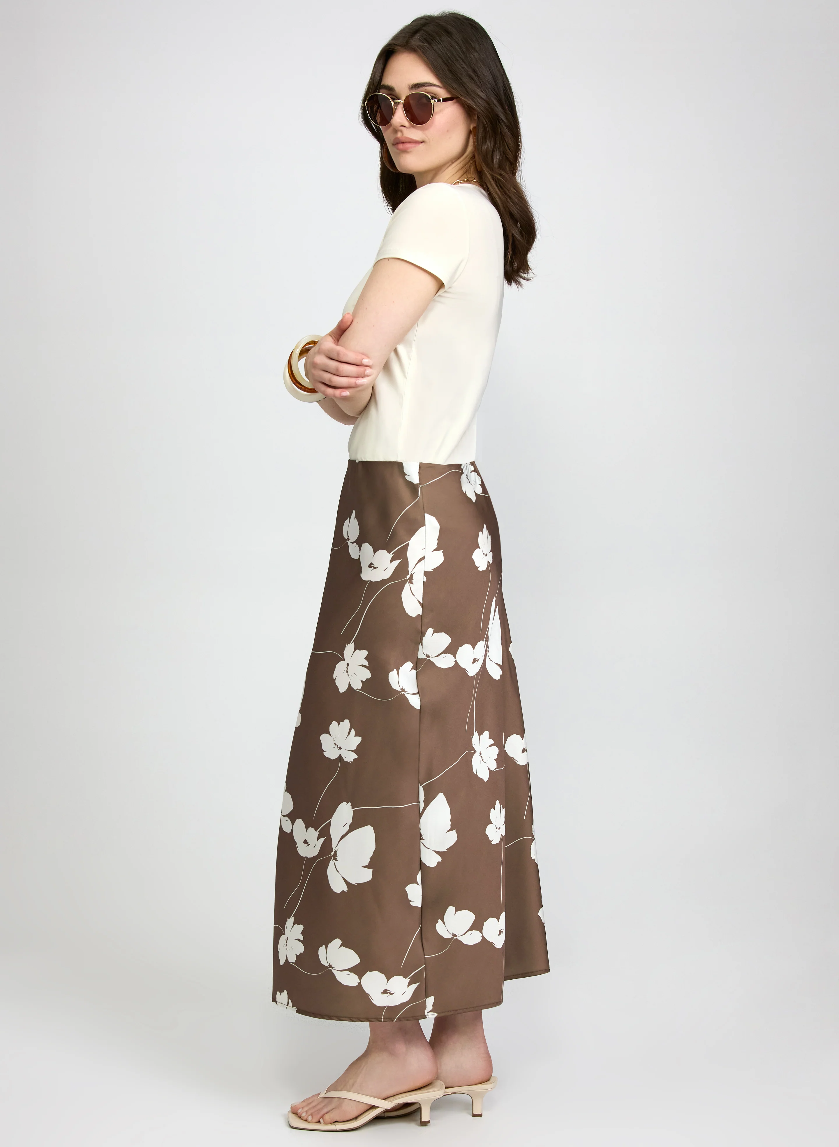 Floral Satin Skirt - Image 5