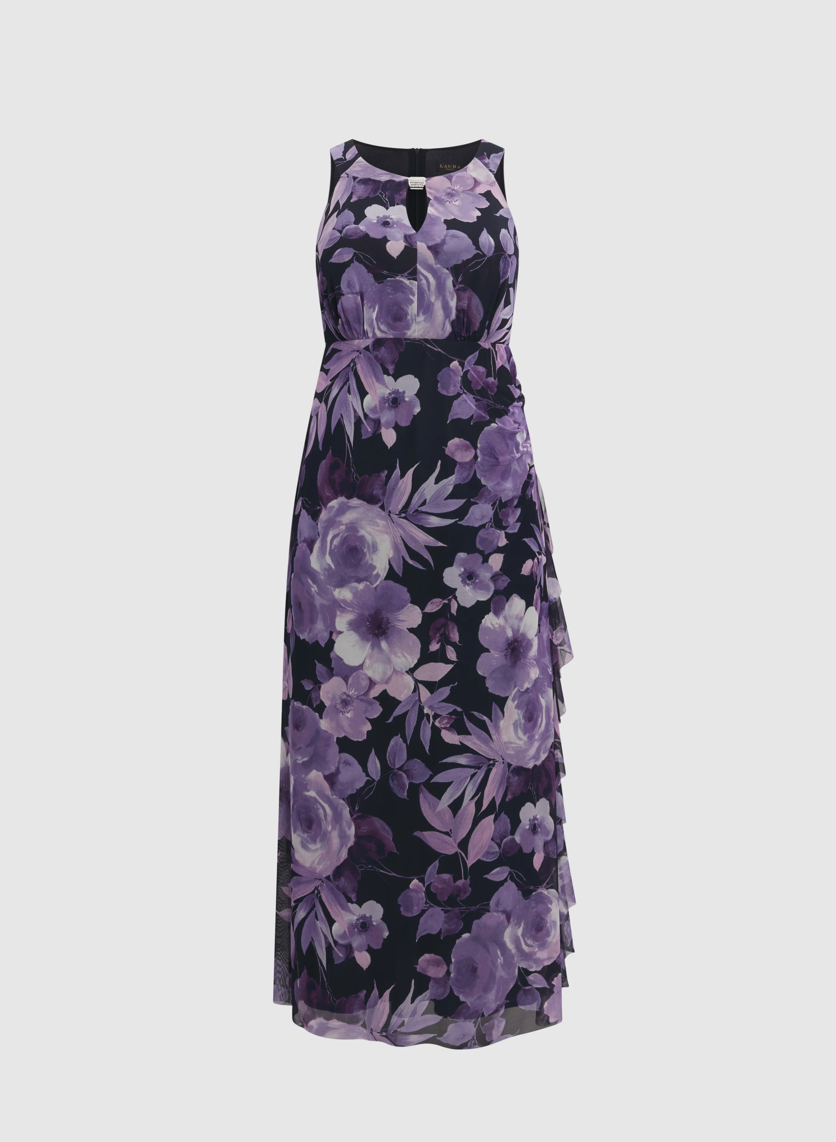 Floral Waterfall Ruffle Dress - Image 5