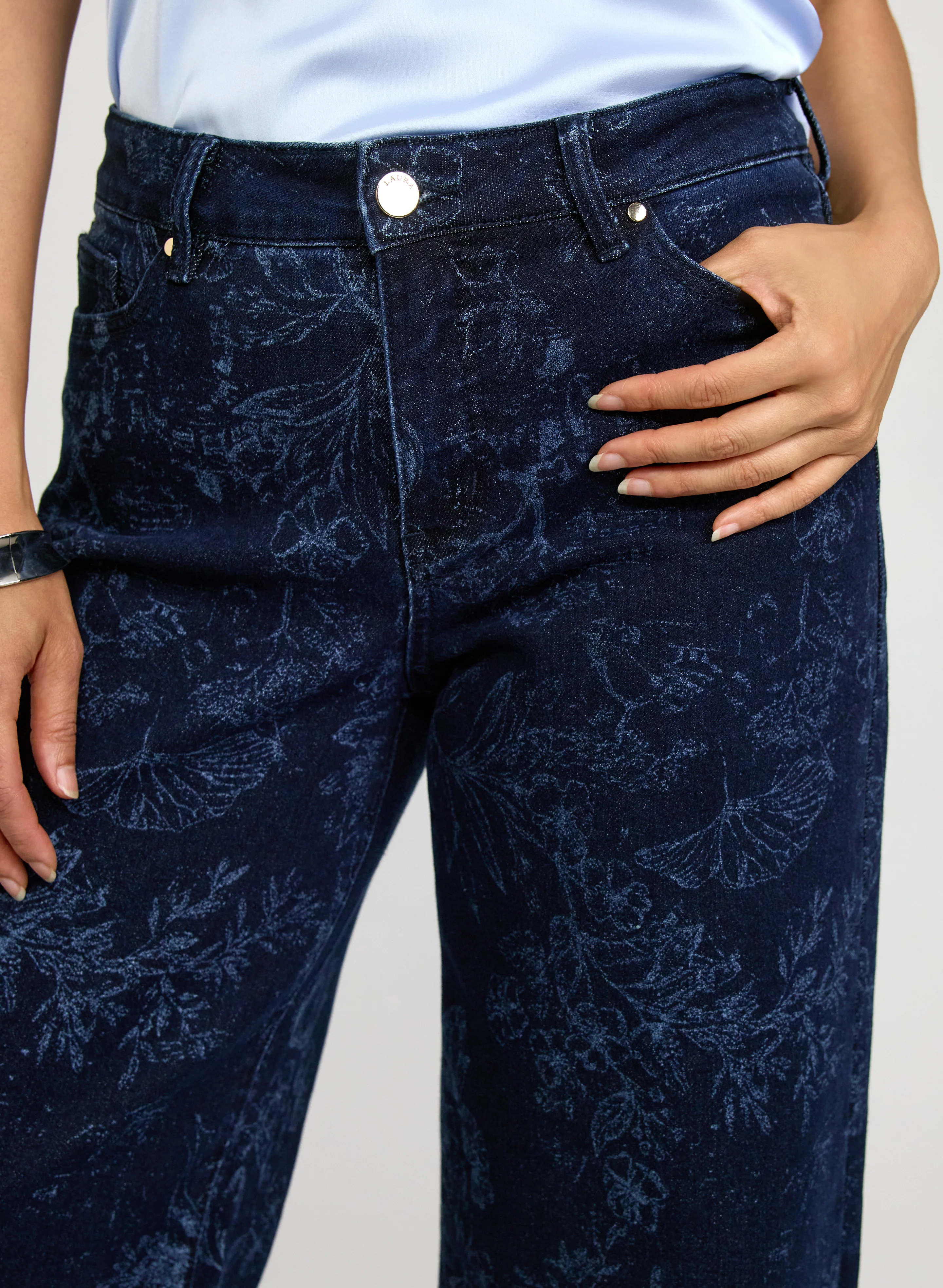 Floral Wide-Leg Jeans - Image 2