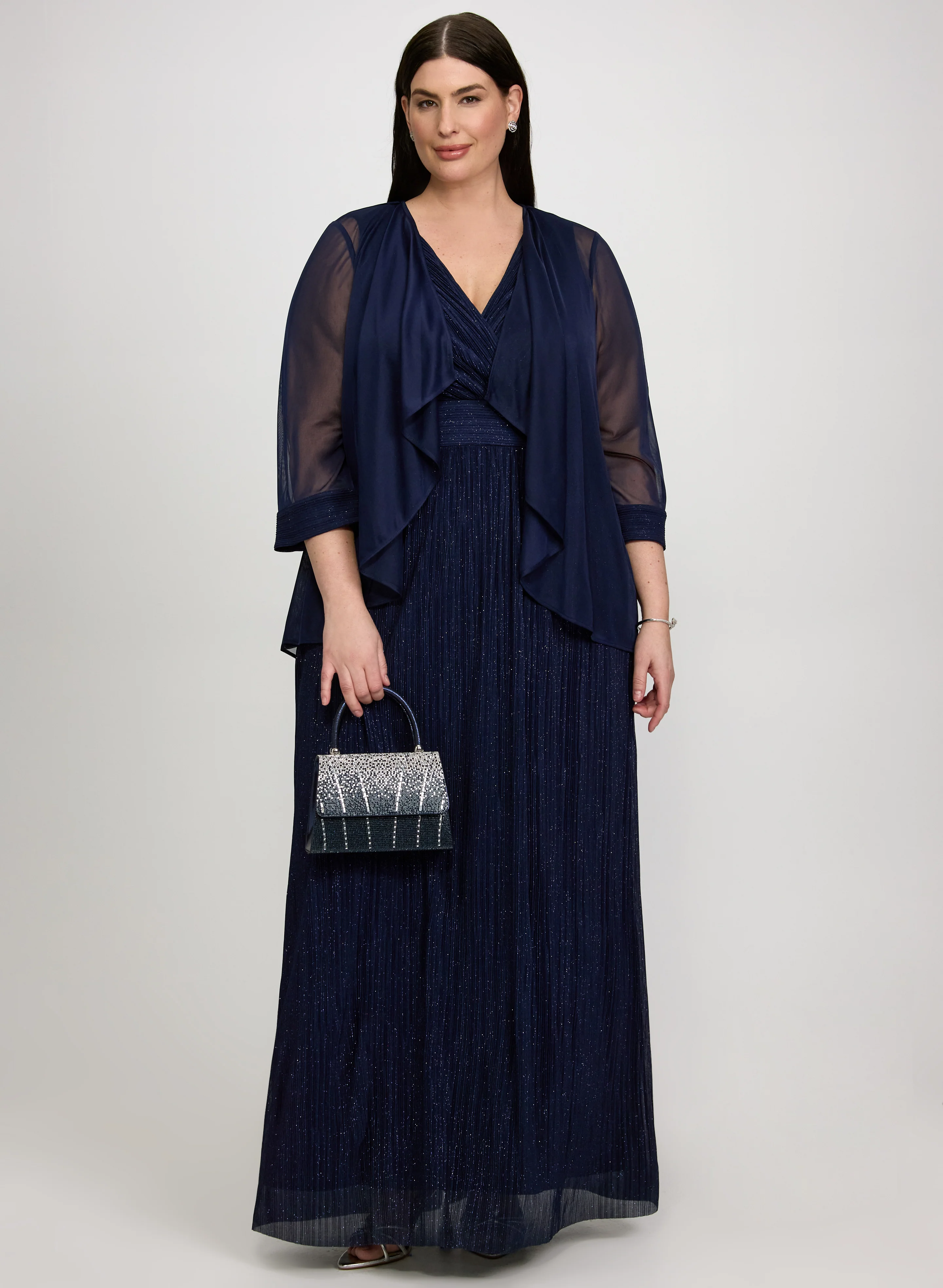 Glitter Dress & Chiffon Jacket Set