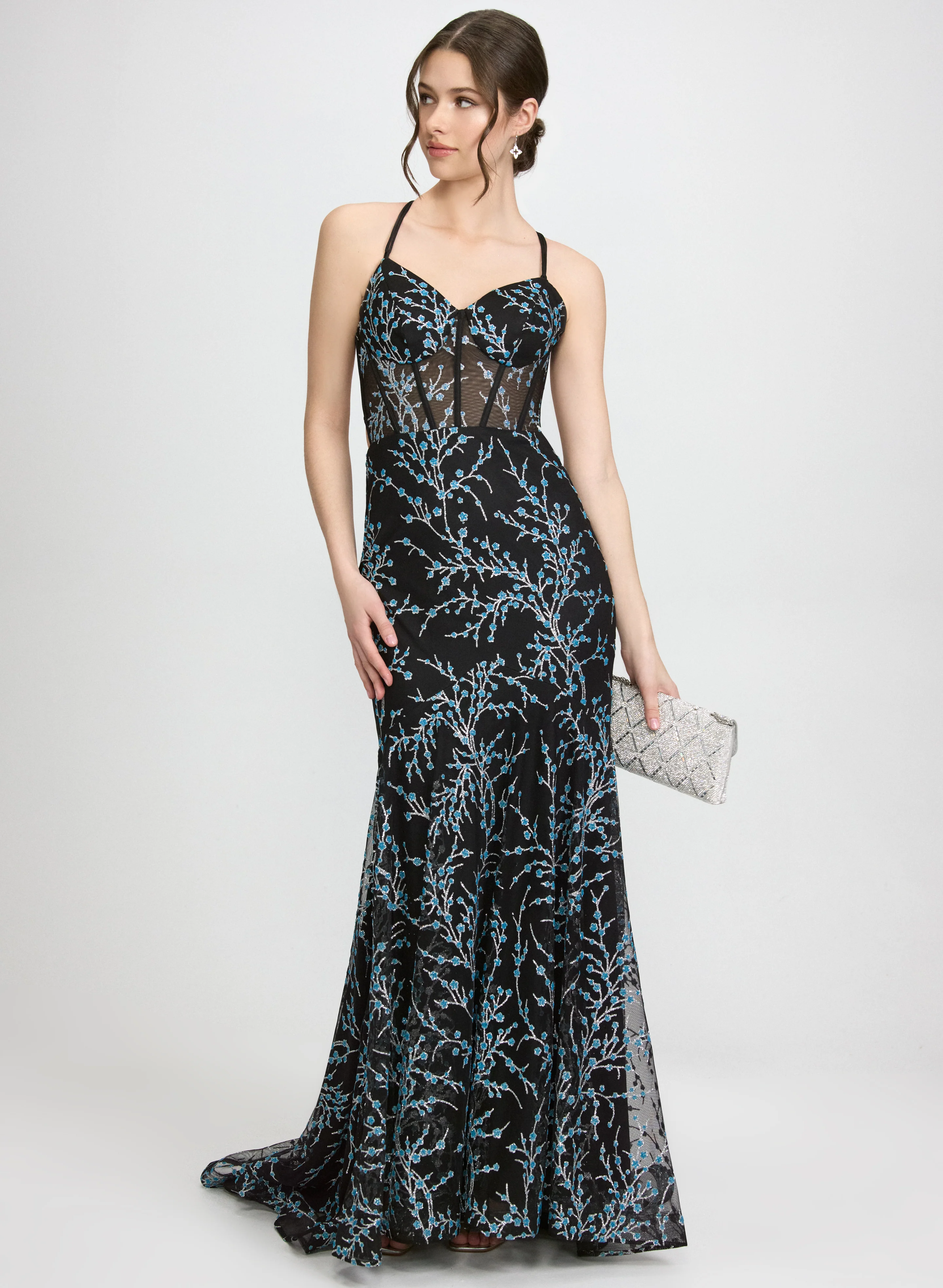 Glitter Floral Dress