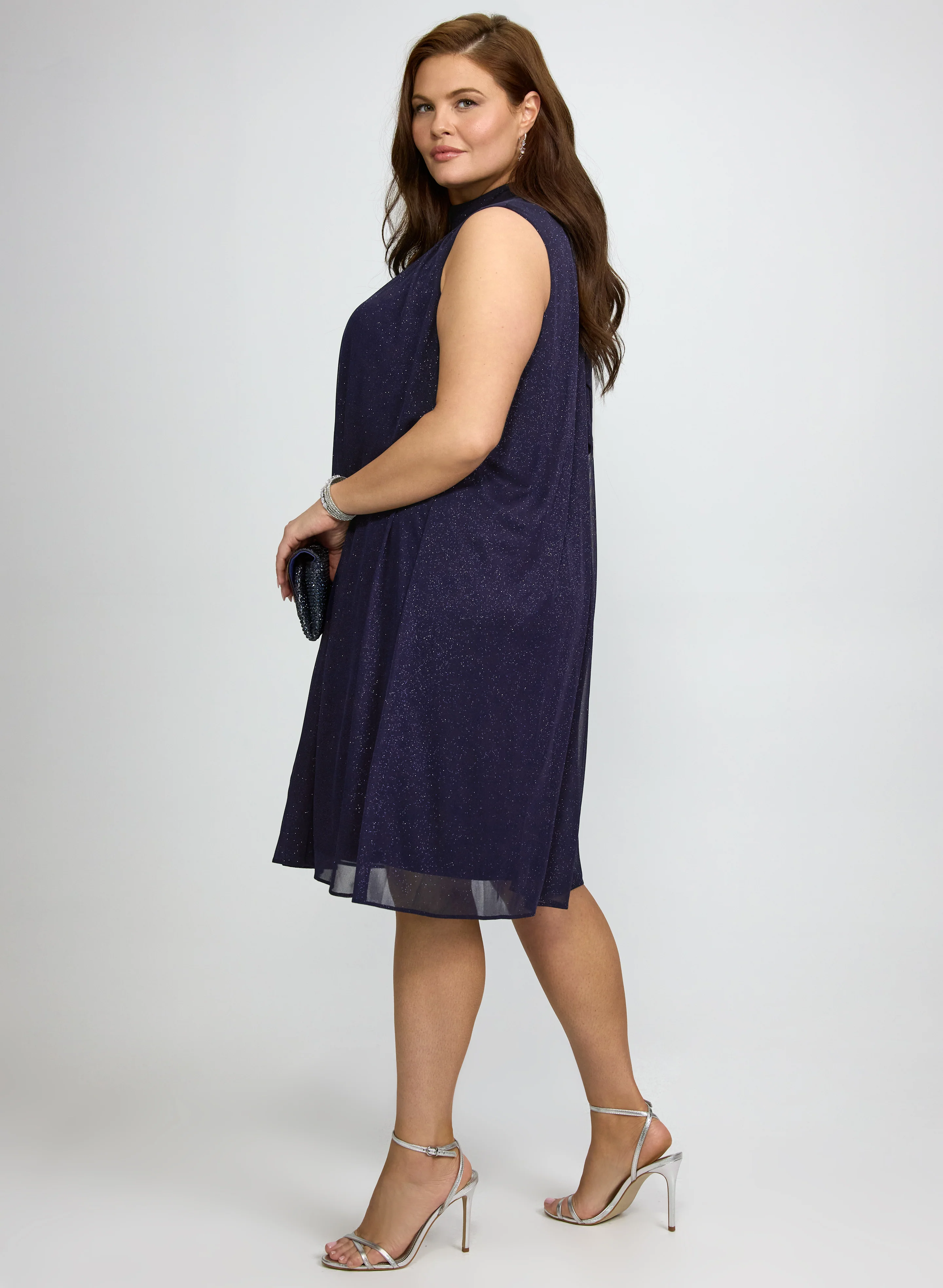 Glitter Mesh A-Line Dress - Image 2
