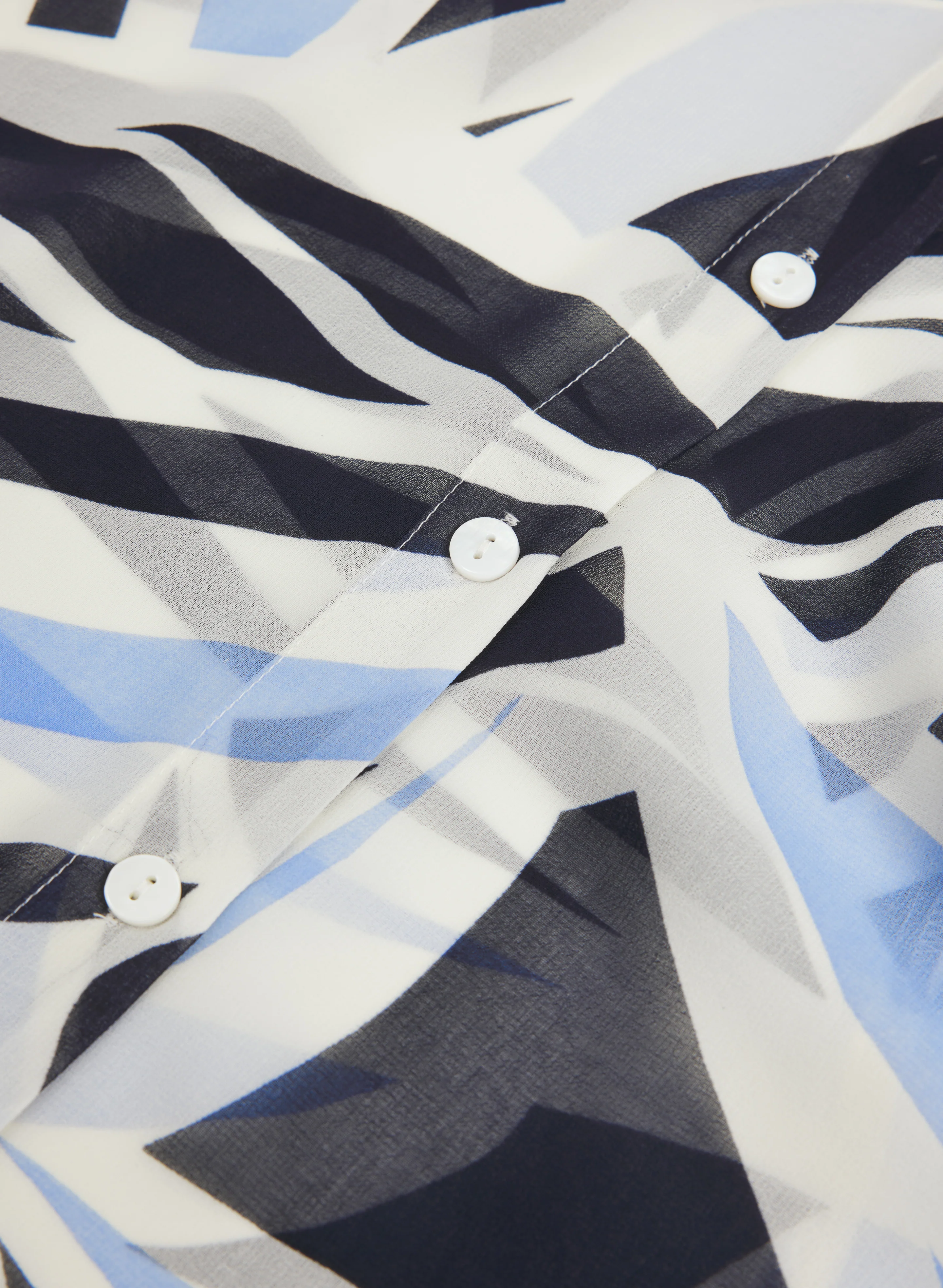 Graphic Leaf Print Button-Down Blouse - Image 7