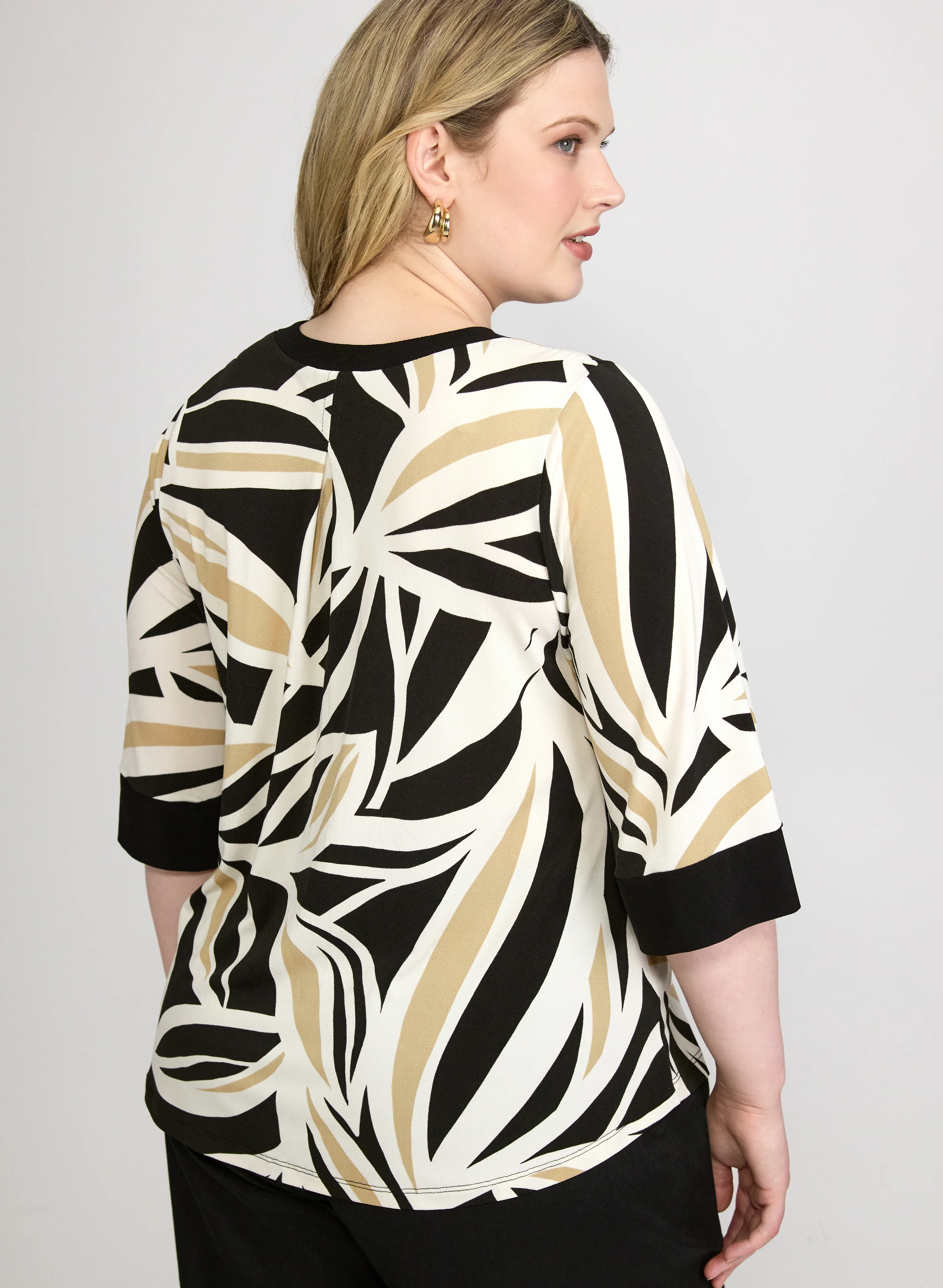 Graphic Leaf Print Top - Image 4