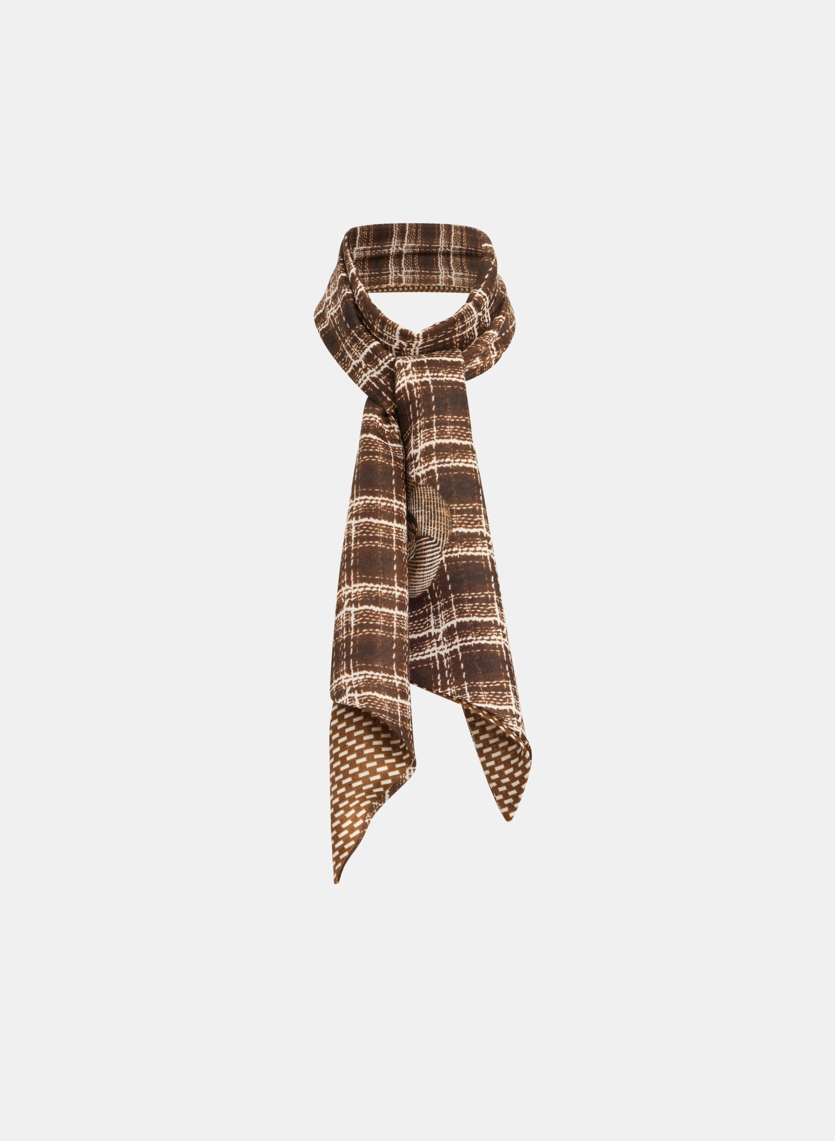 Houndstooth & Plaid Print Scarf