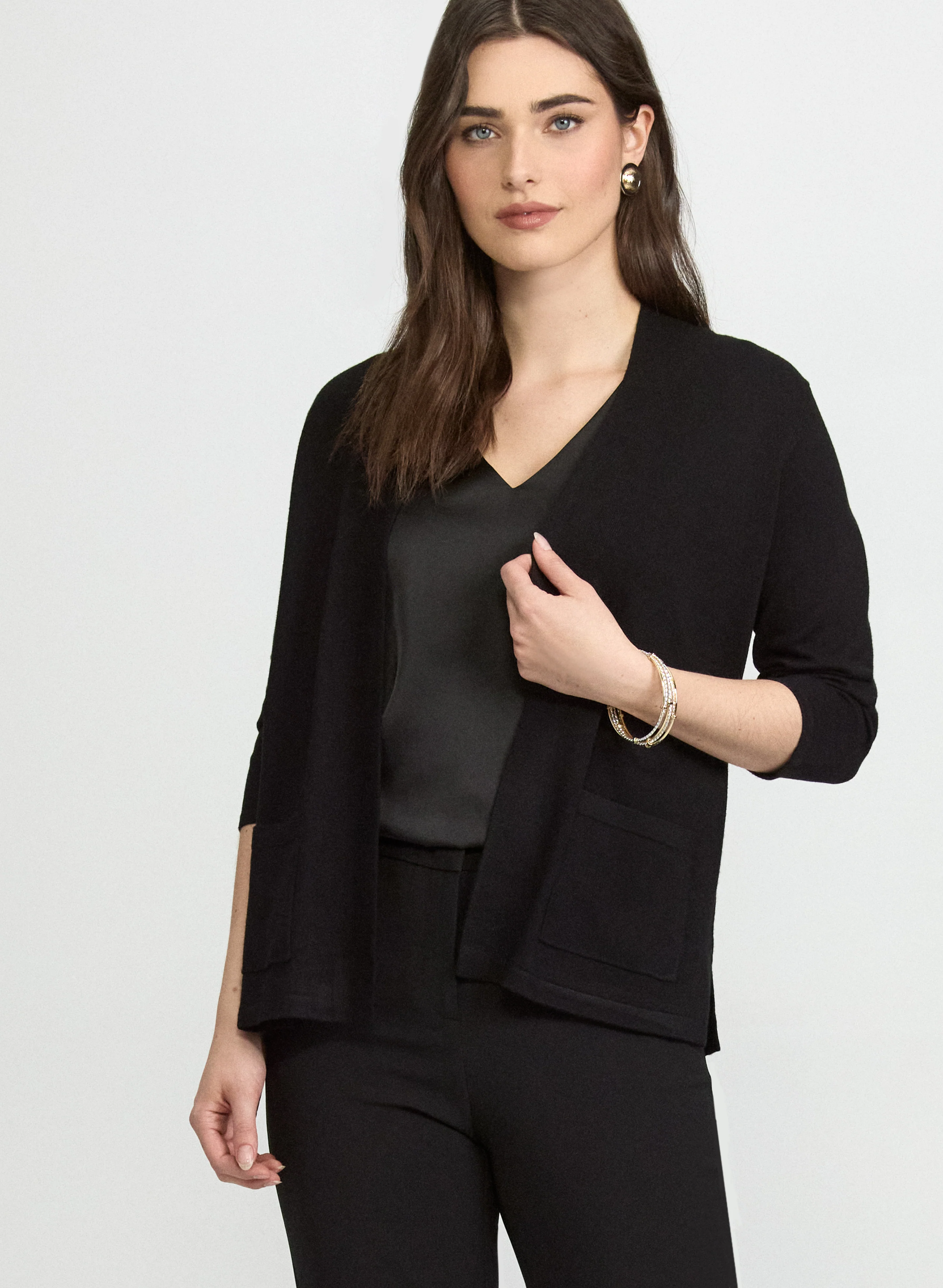 Knit Open-Front Cardigan
