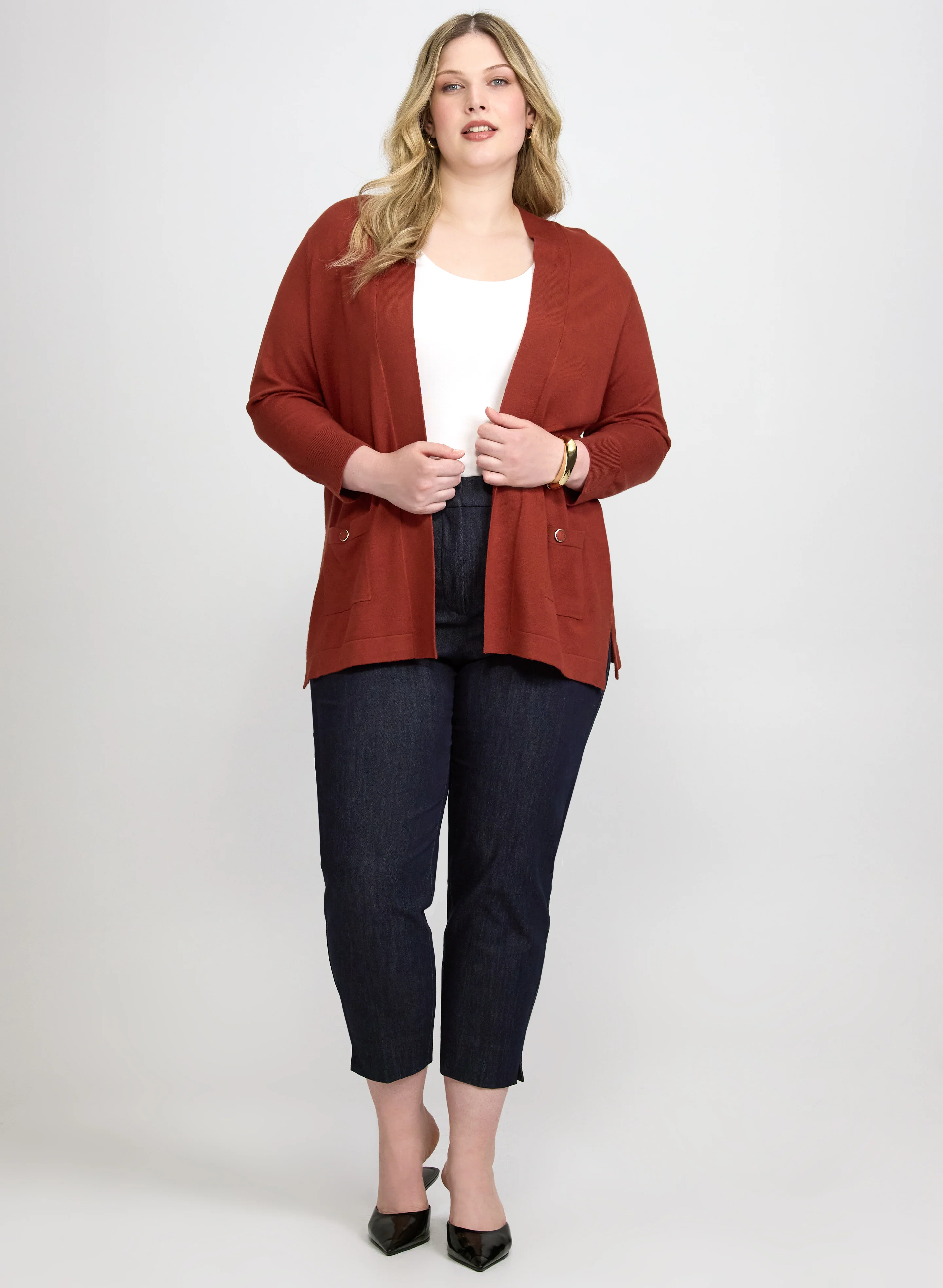 Knit Open-Front Cardigan - Image 4