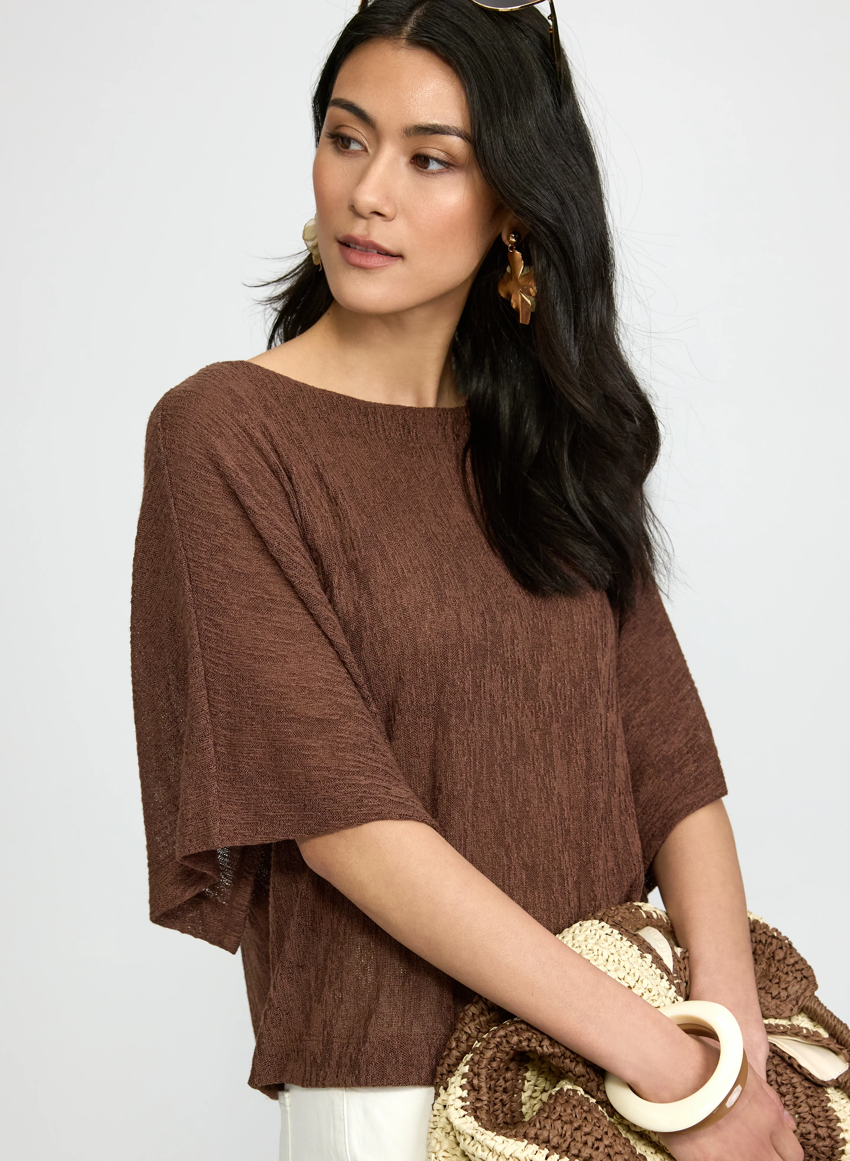 Knit Poncho-Style Top - Image 4