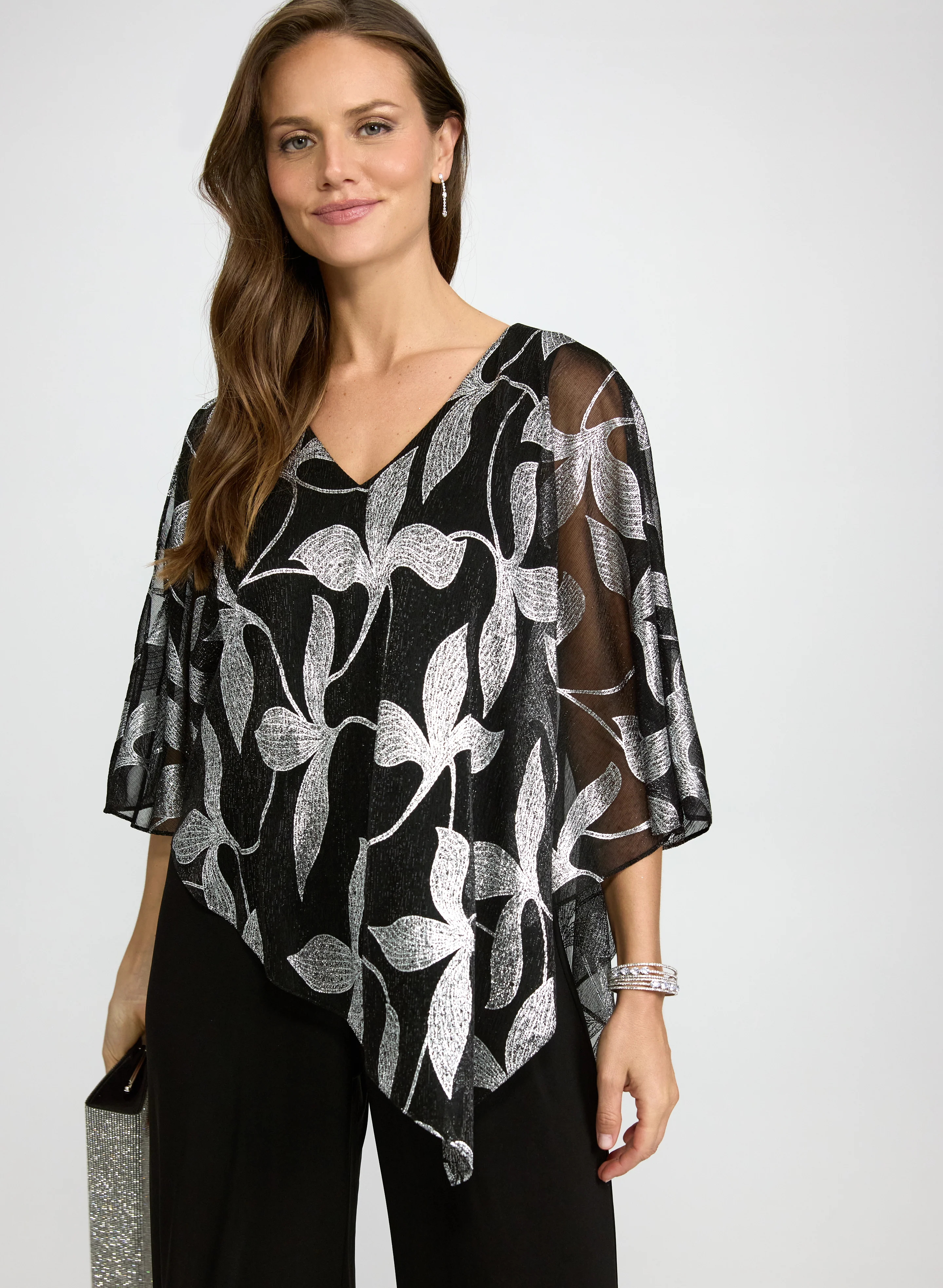 Leaf Print Capelet Jumpsuit - Image 5