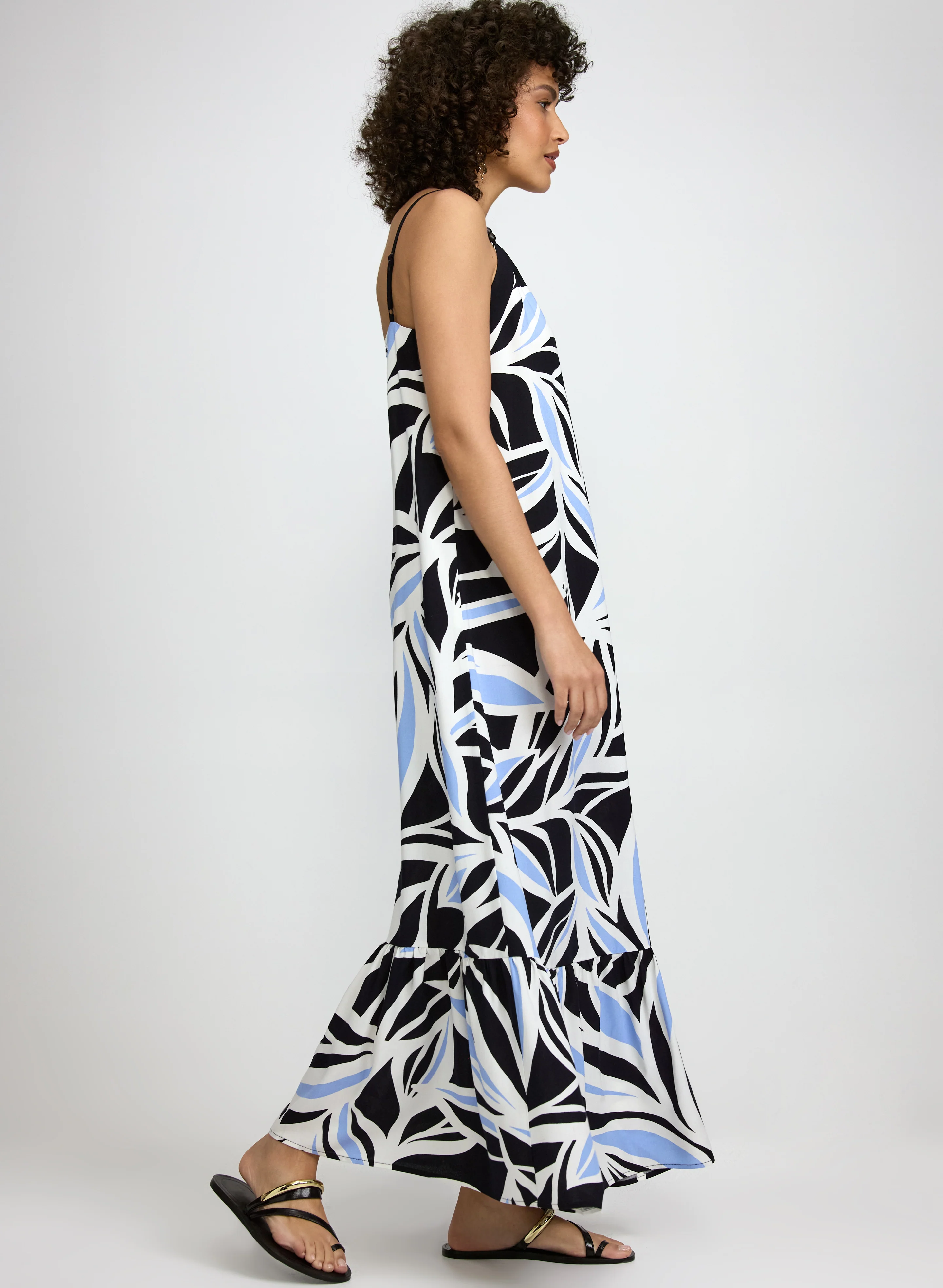Leaf Print Maxi Dress - Image 5
