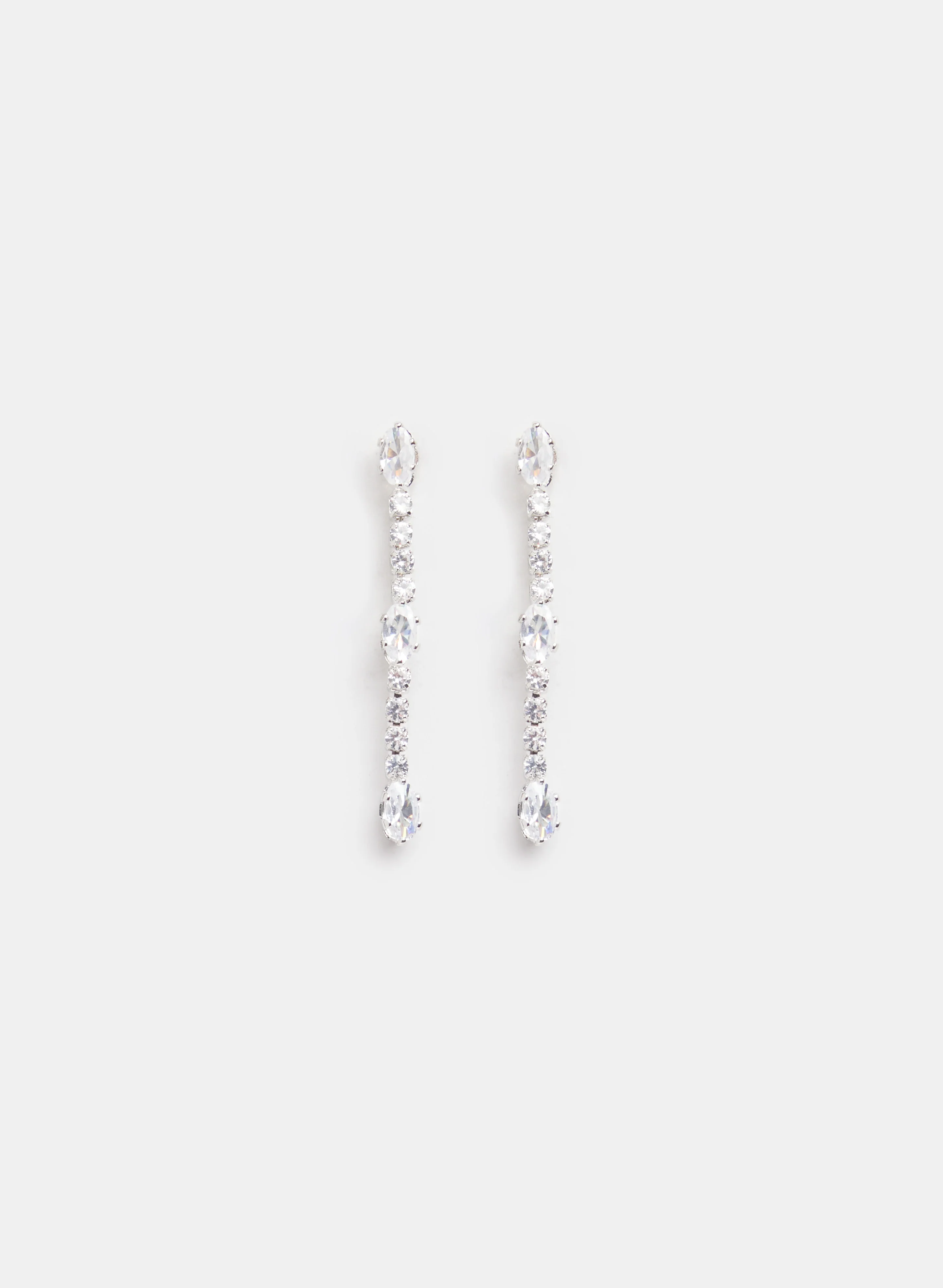 Linear Crystal Drop Earrings