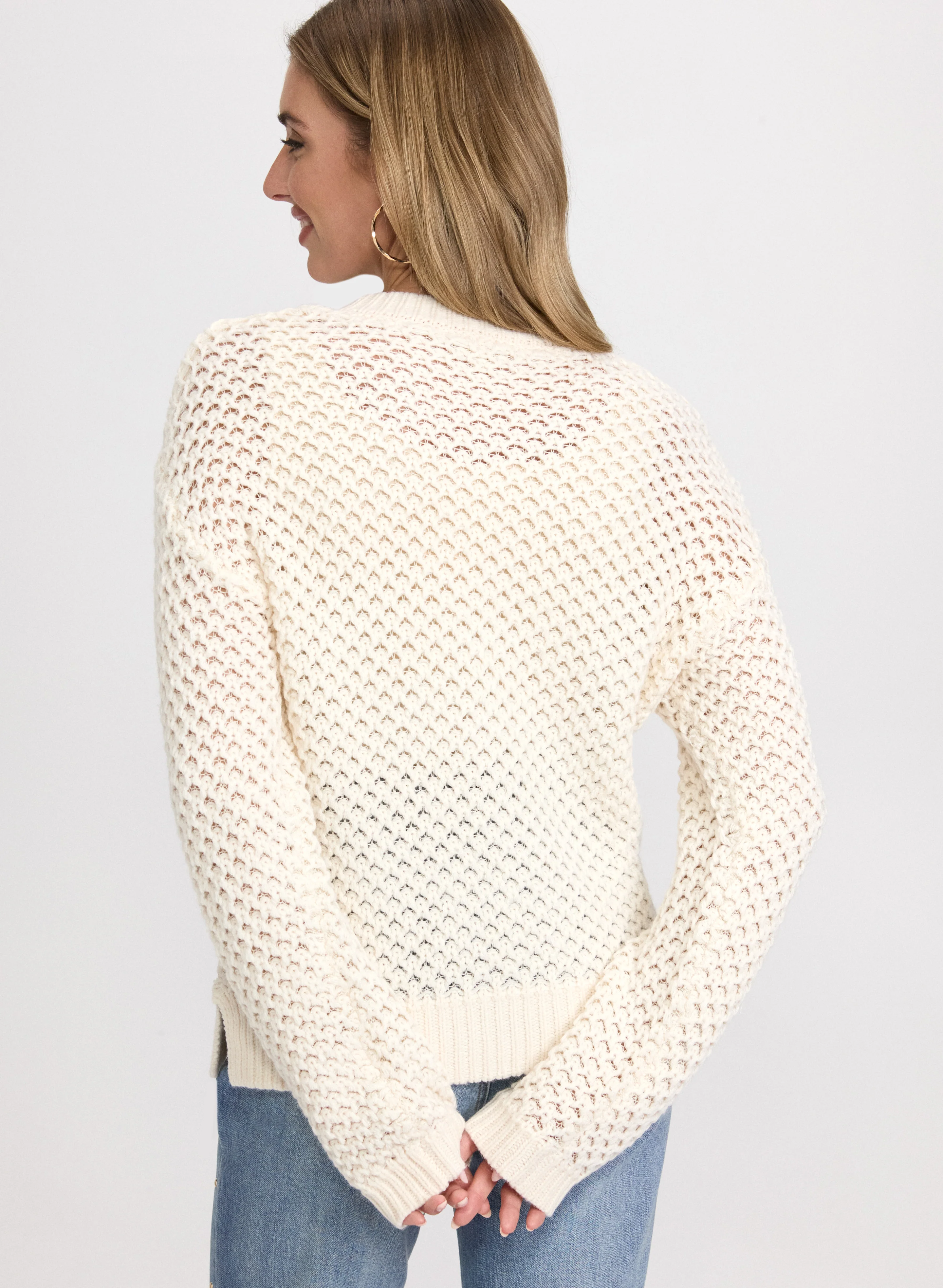 Metallic Open Knit Sweater - Image 4