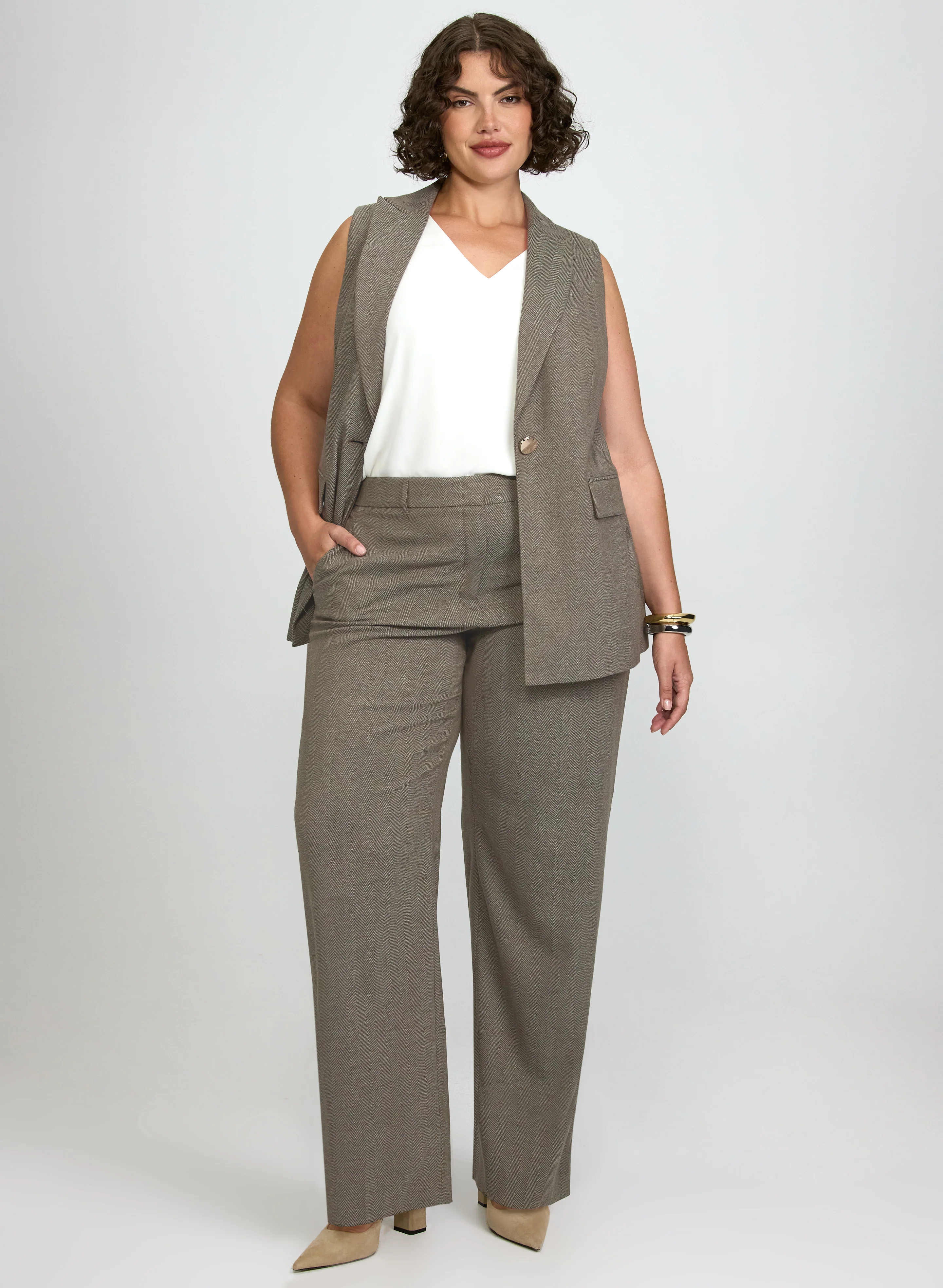 Olivia Herringbone Pants - Image 3