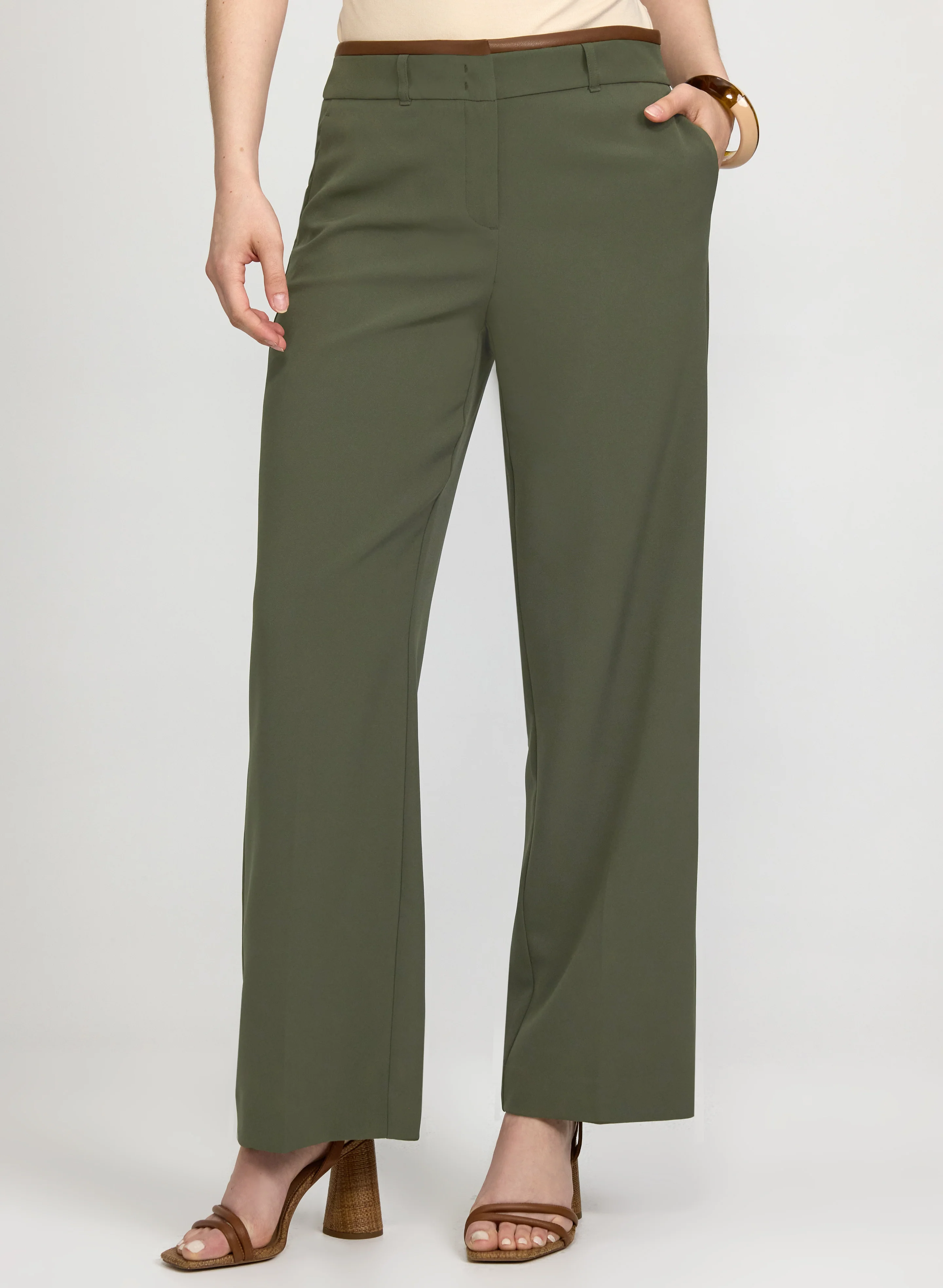 Olivia Twill Wide-Leg Pants