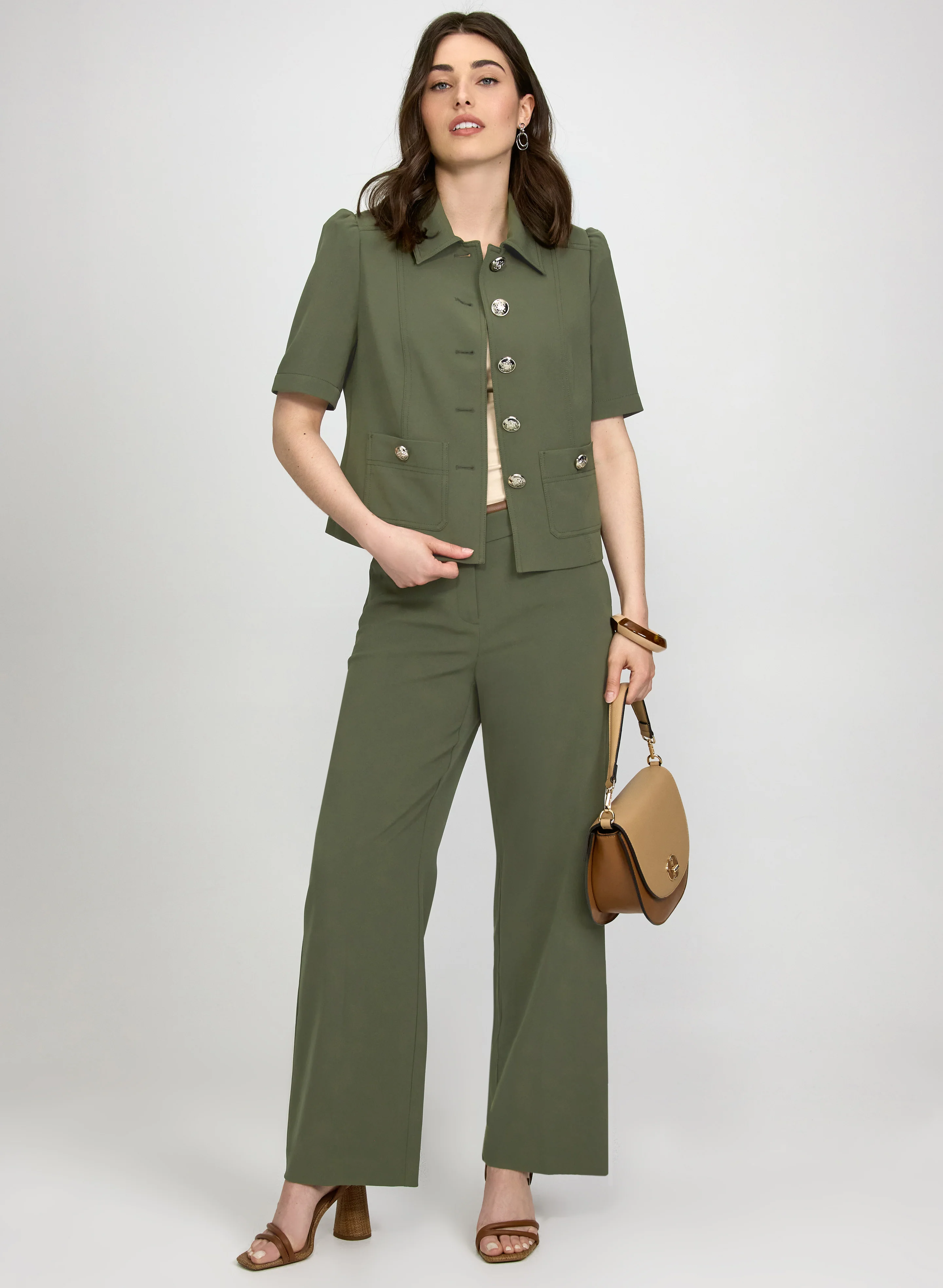 Olivia Twill Wide-Leg Pants - Image 3