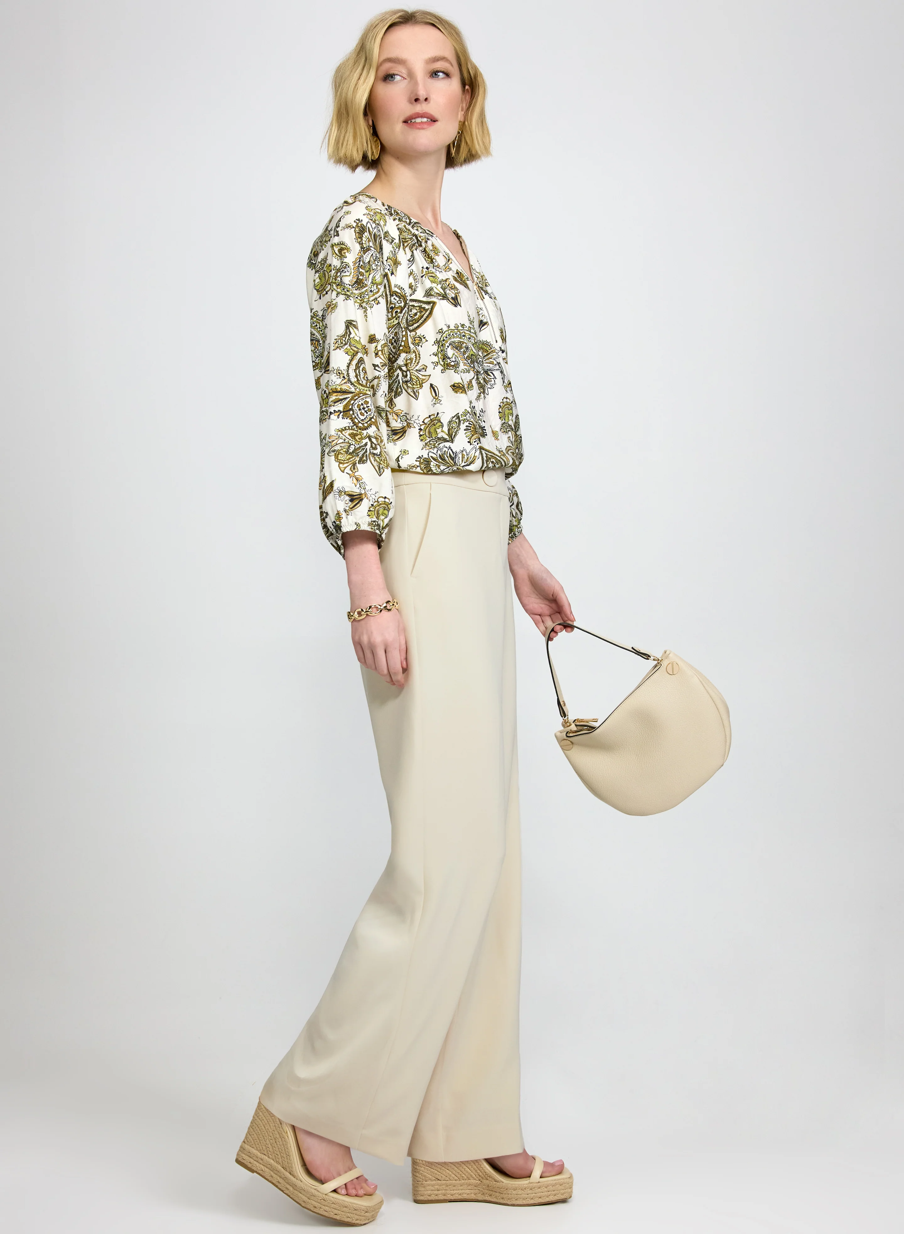 Olivia Twill Wide-Leg Pants - Image 5