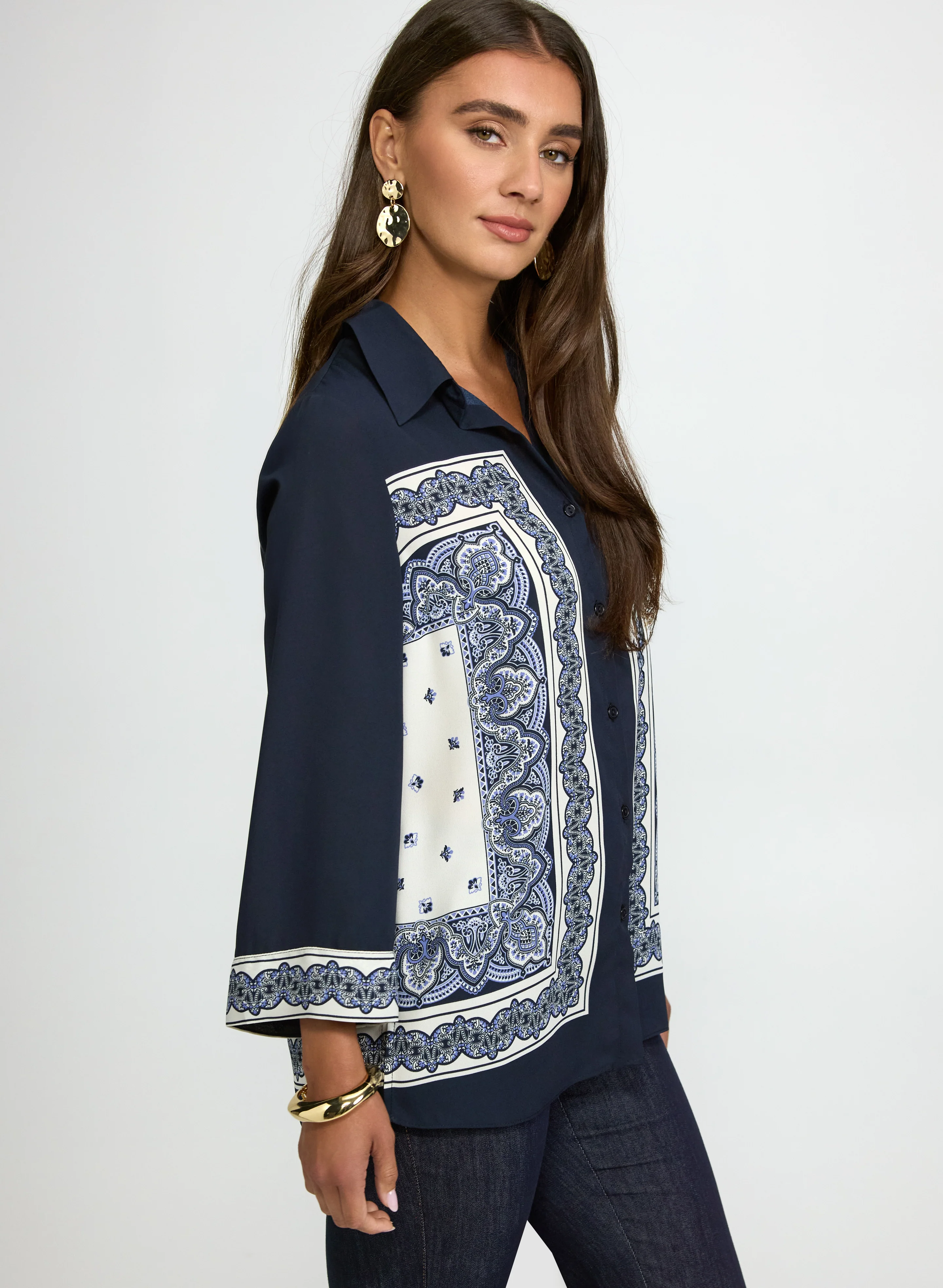 Paisley Button-Down Blouse - Image 4