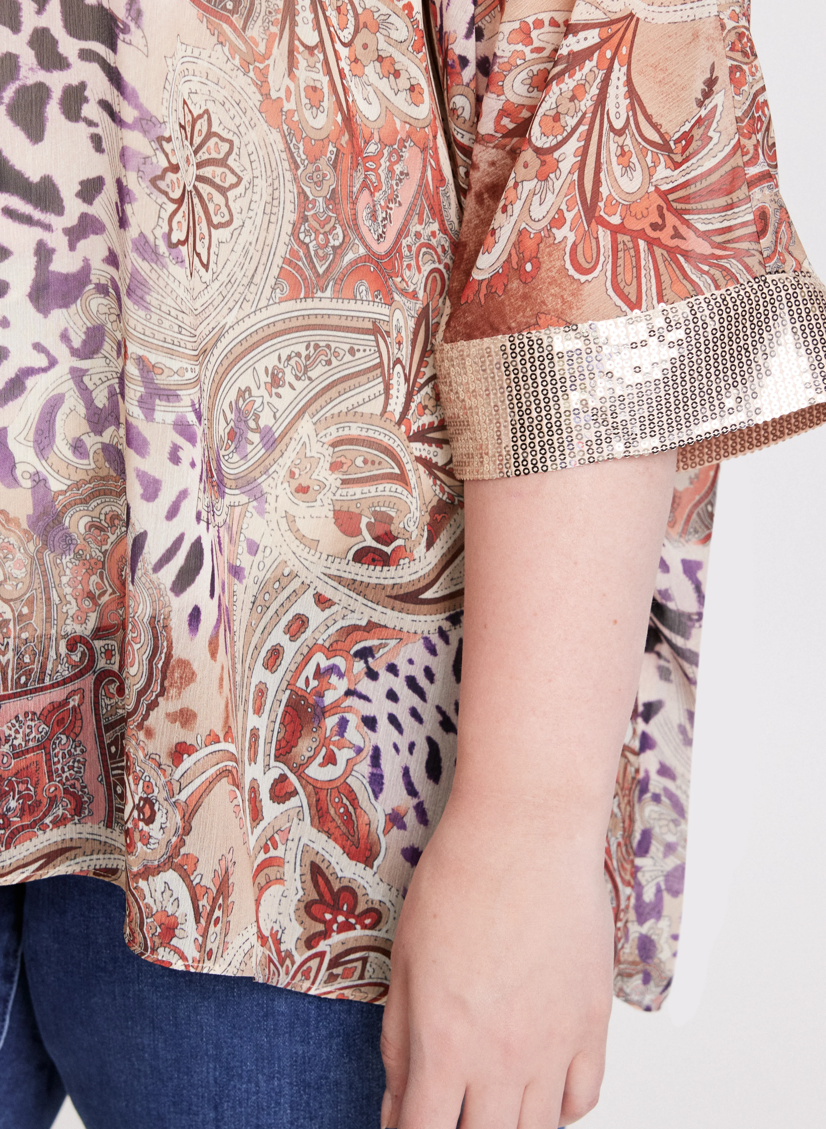 Paisley Print V-Neck Blouse - Image 5
