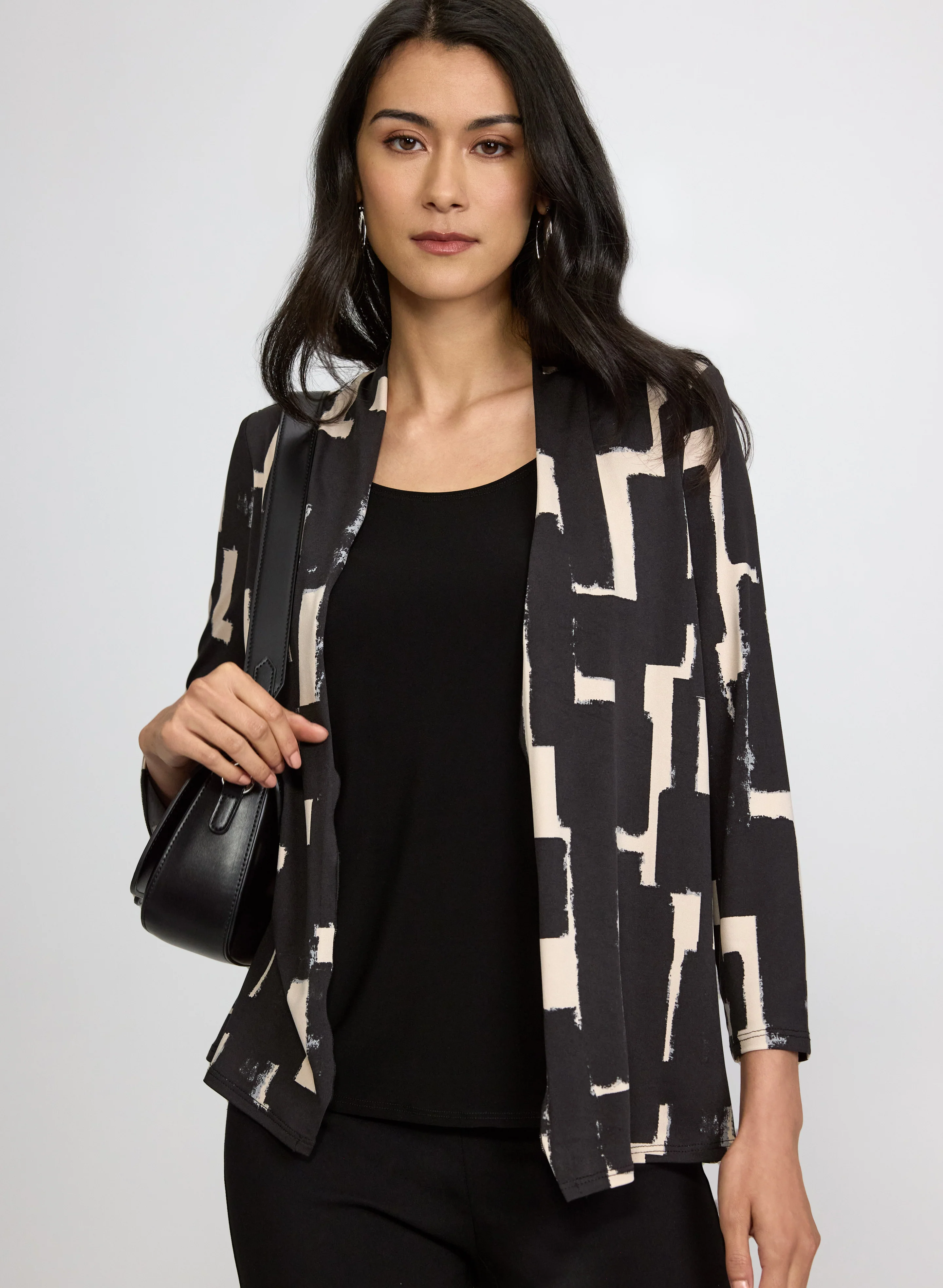 Printed & Solid Jersey Illusion Top