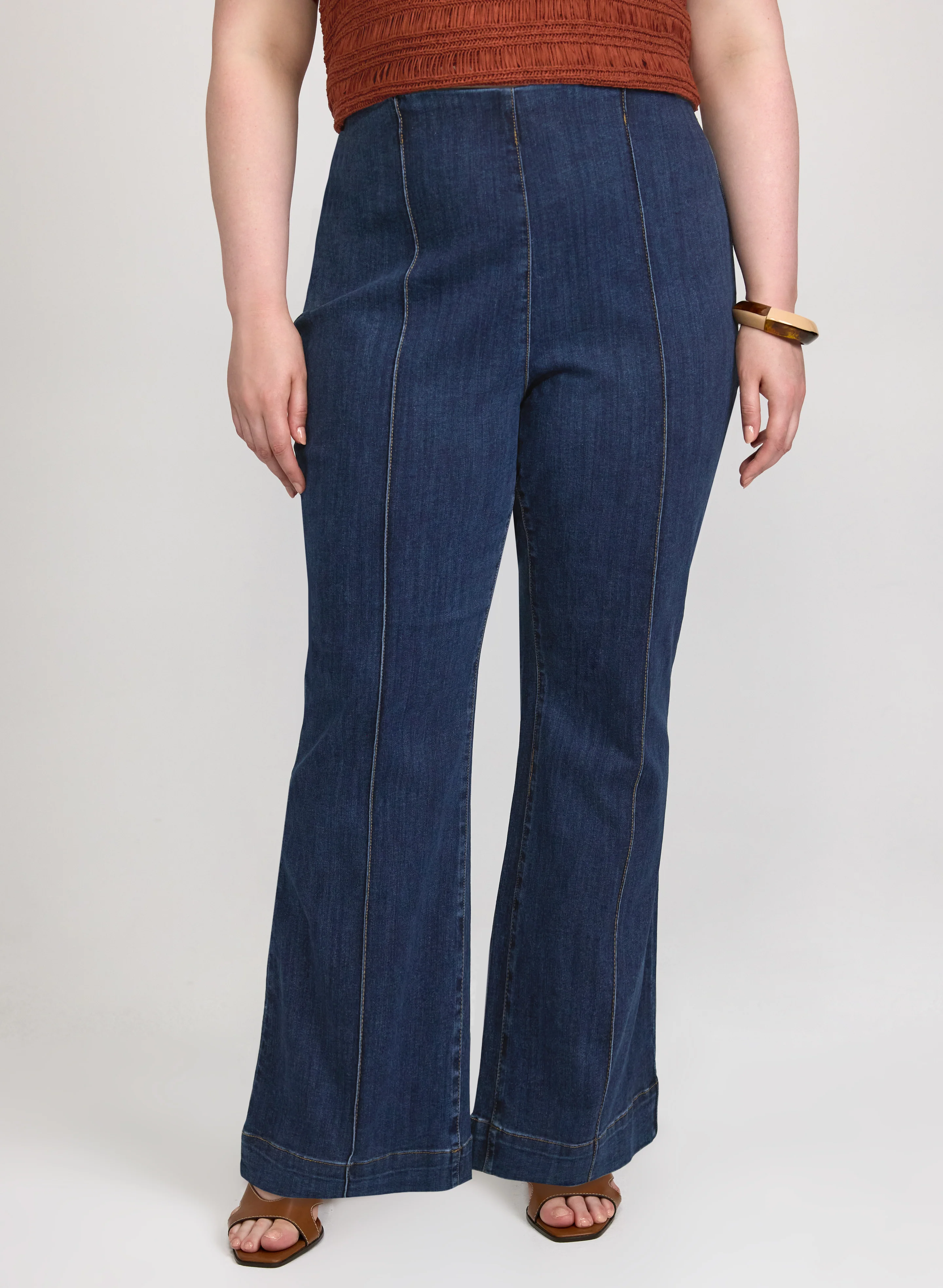 Pull-On Flare Jeans