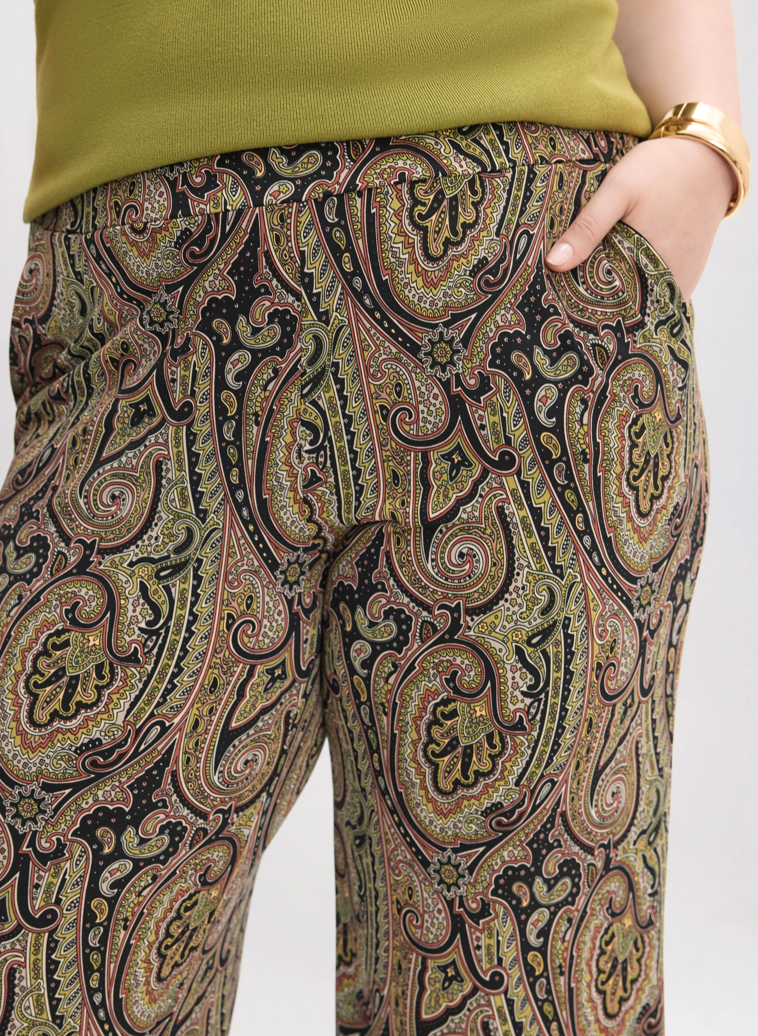 Olivia Paisley Print Wide-Leg Pants - Image 5
