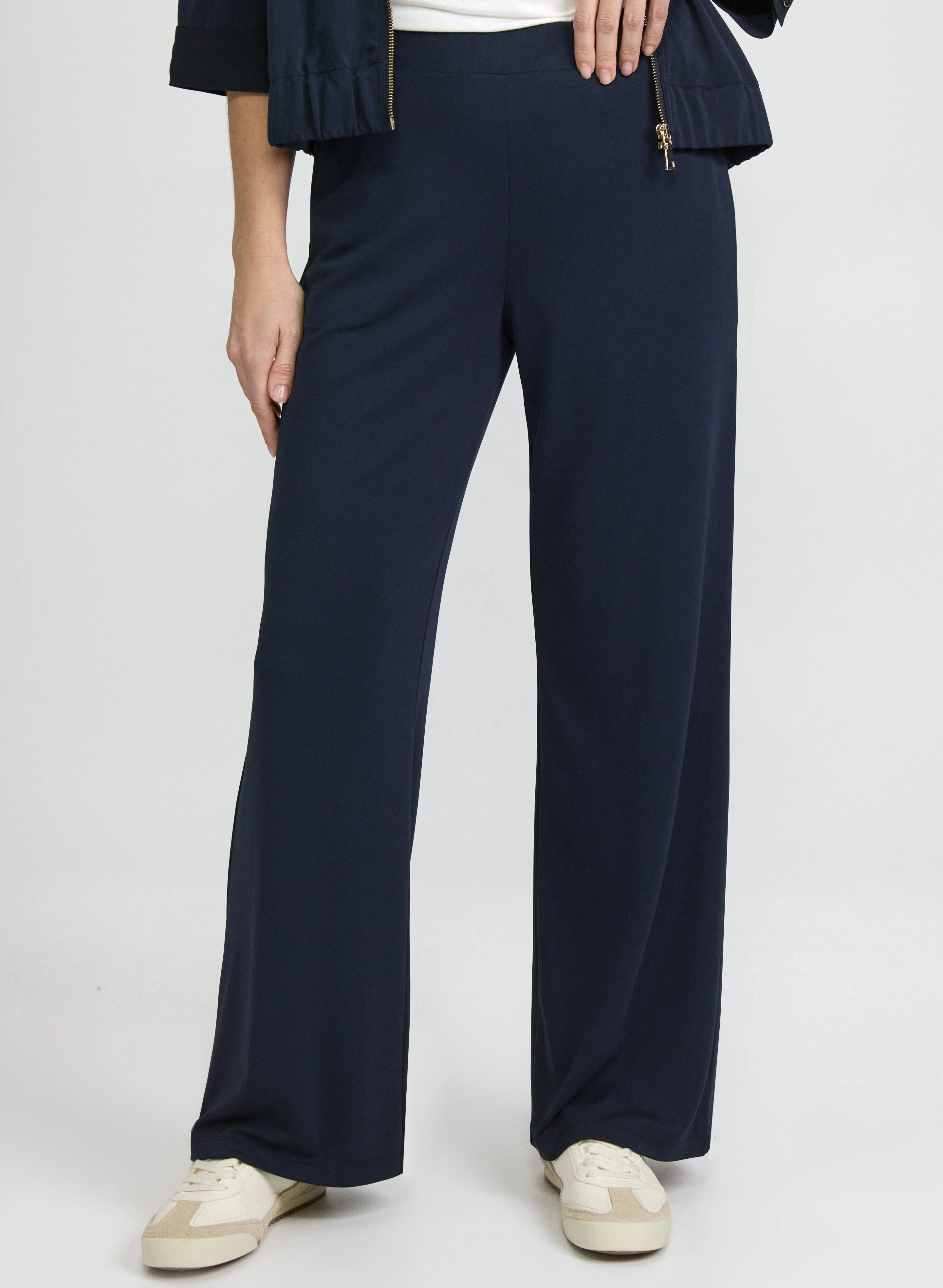 Pull-On Wide-Leg Pants