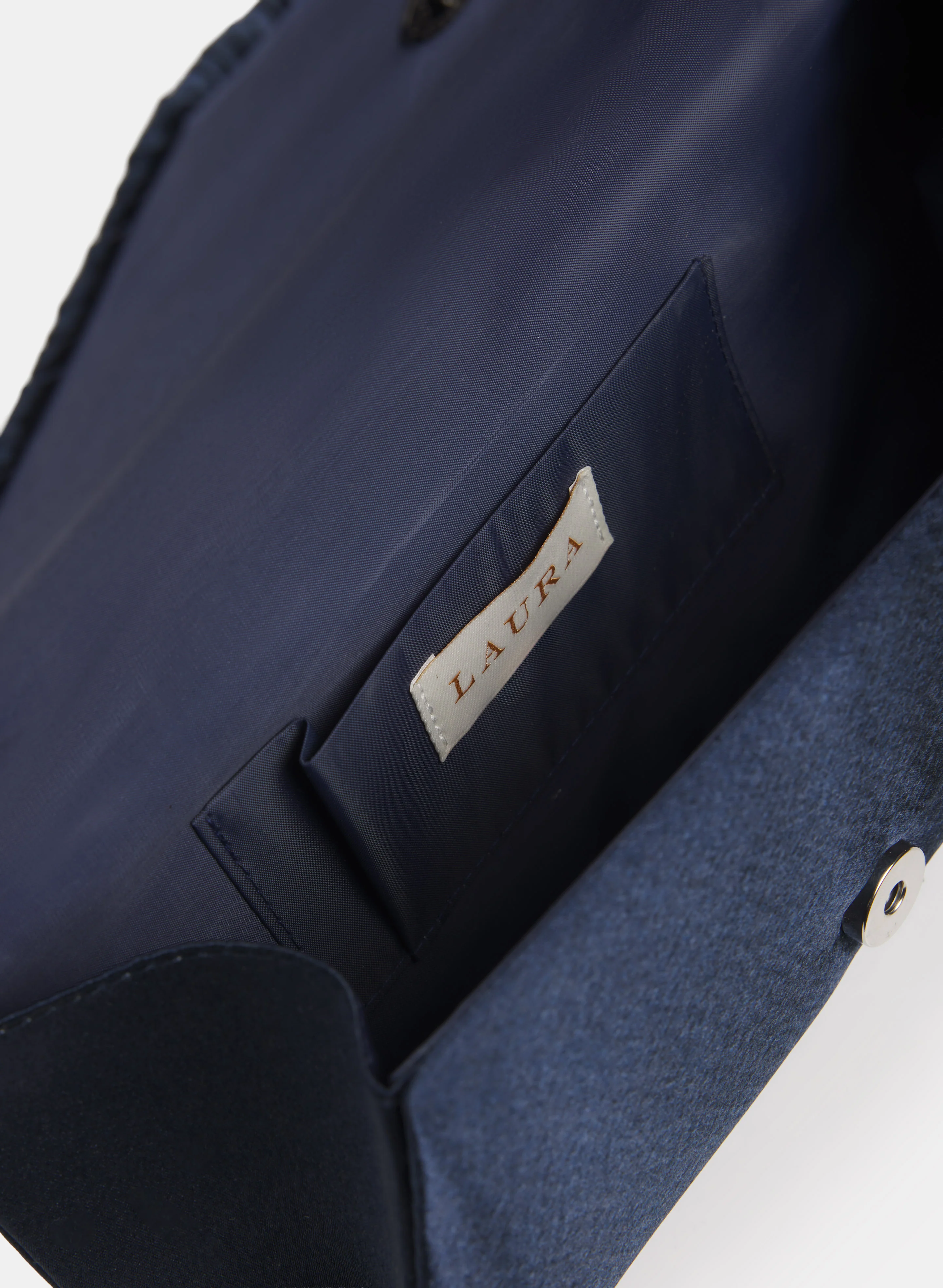 Rhinestone Detail Satin Clutch - Image 3