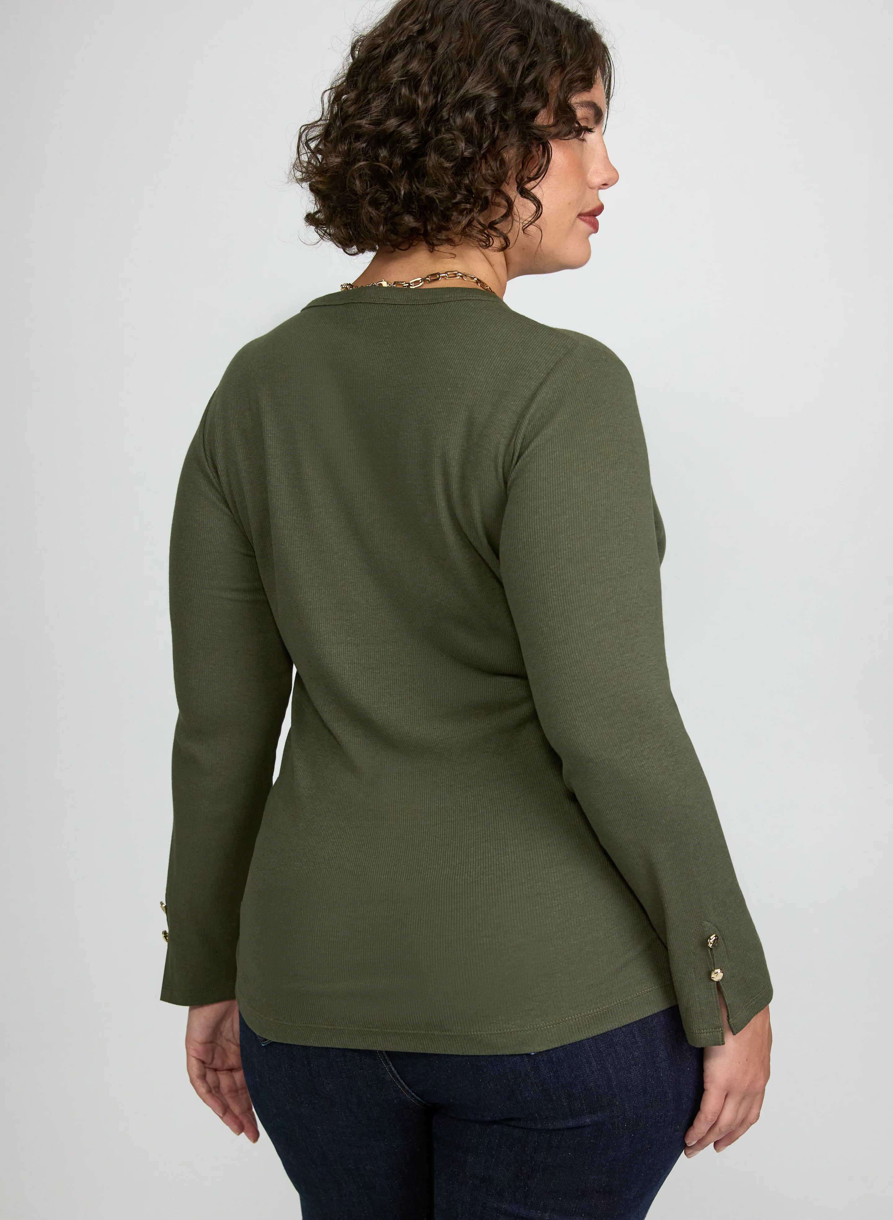 Rib Cotton & Modal Top - Image 4