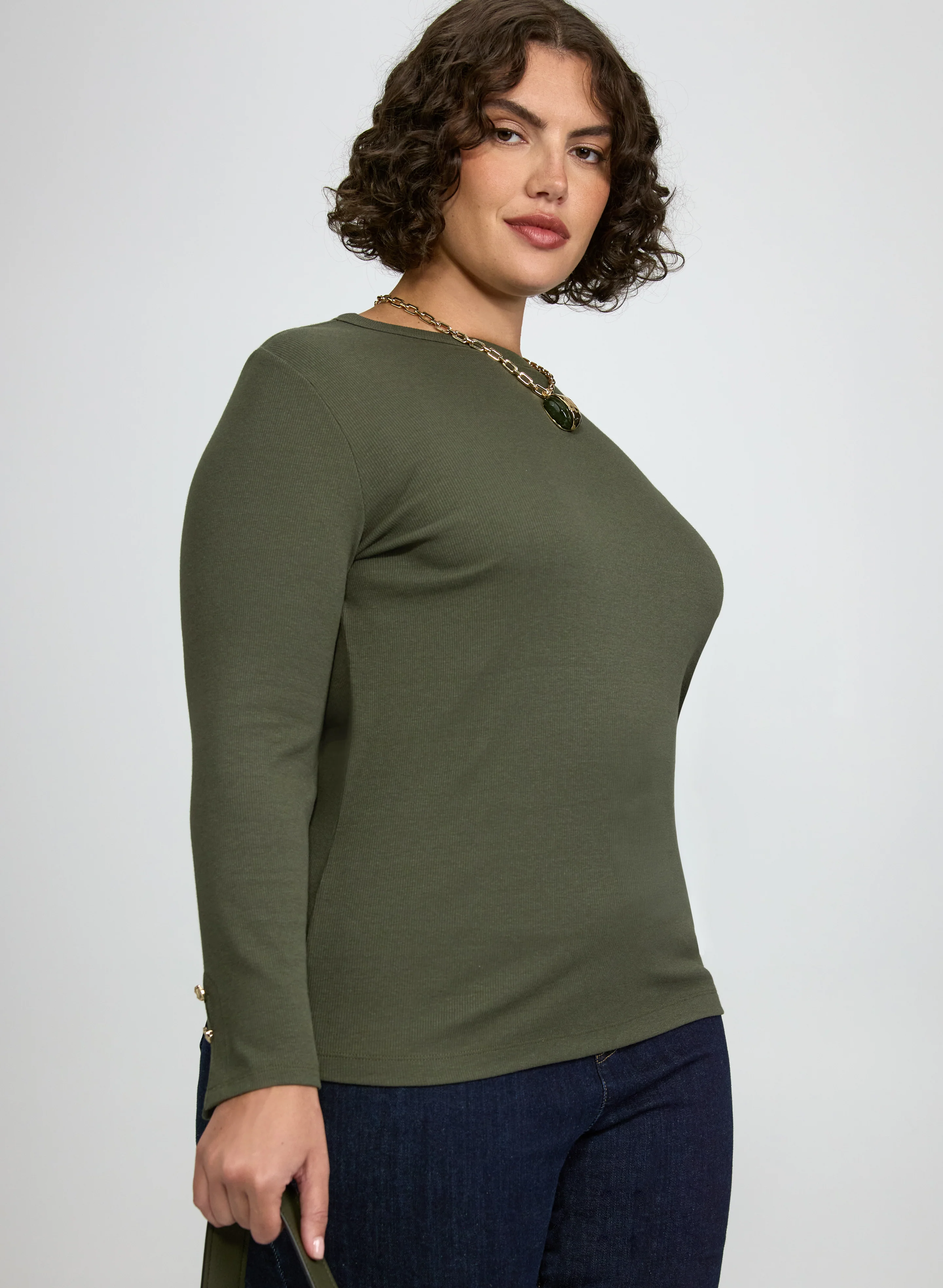 Rib Cotton & Modal Top - Image 9