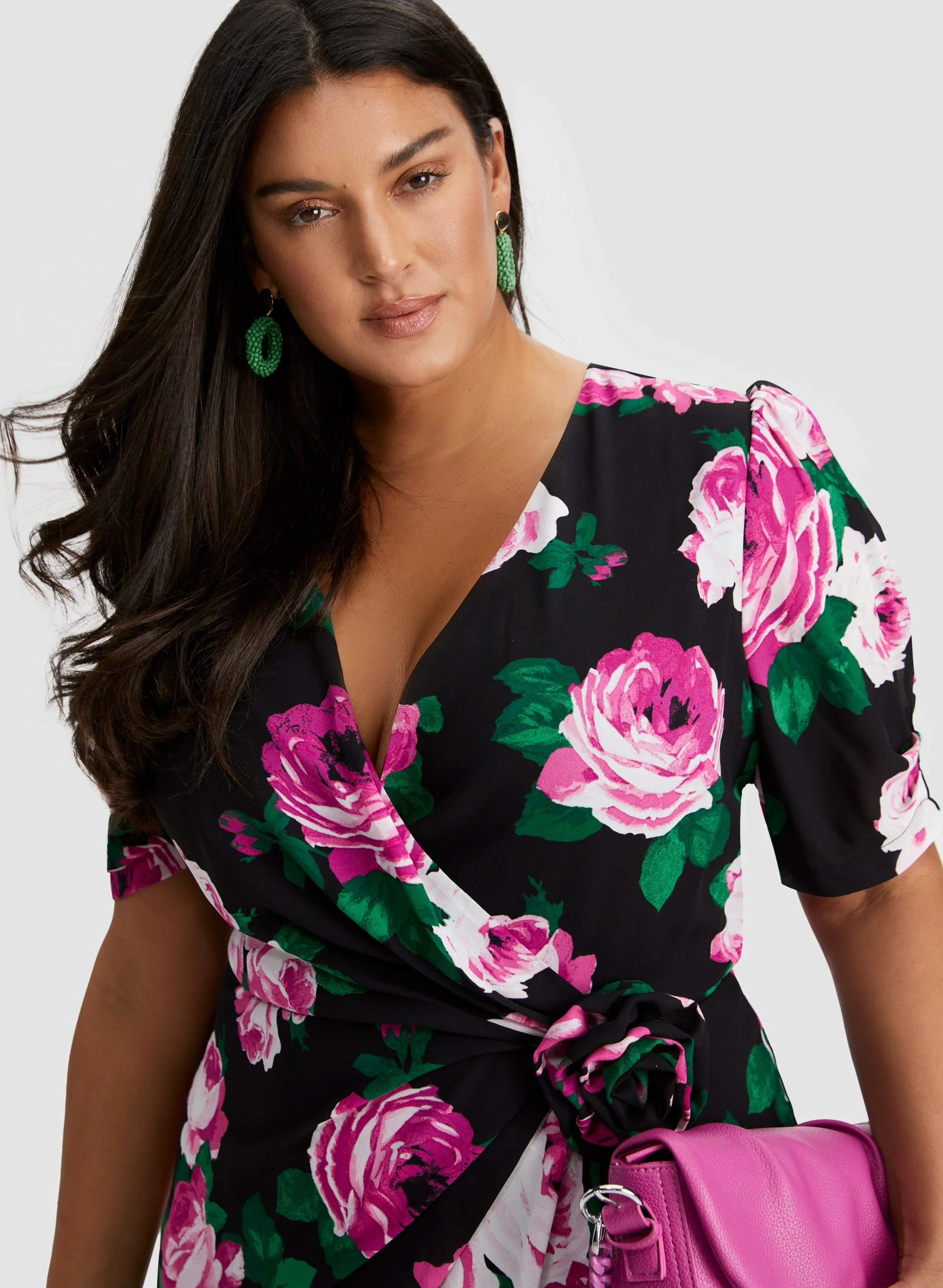 Rose Print Midi Dress - Image 2