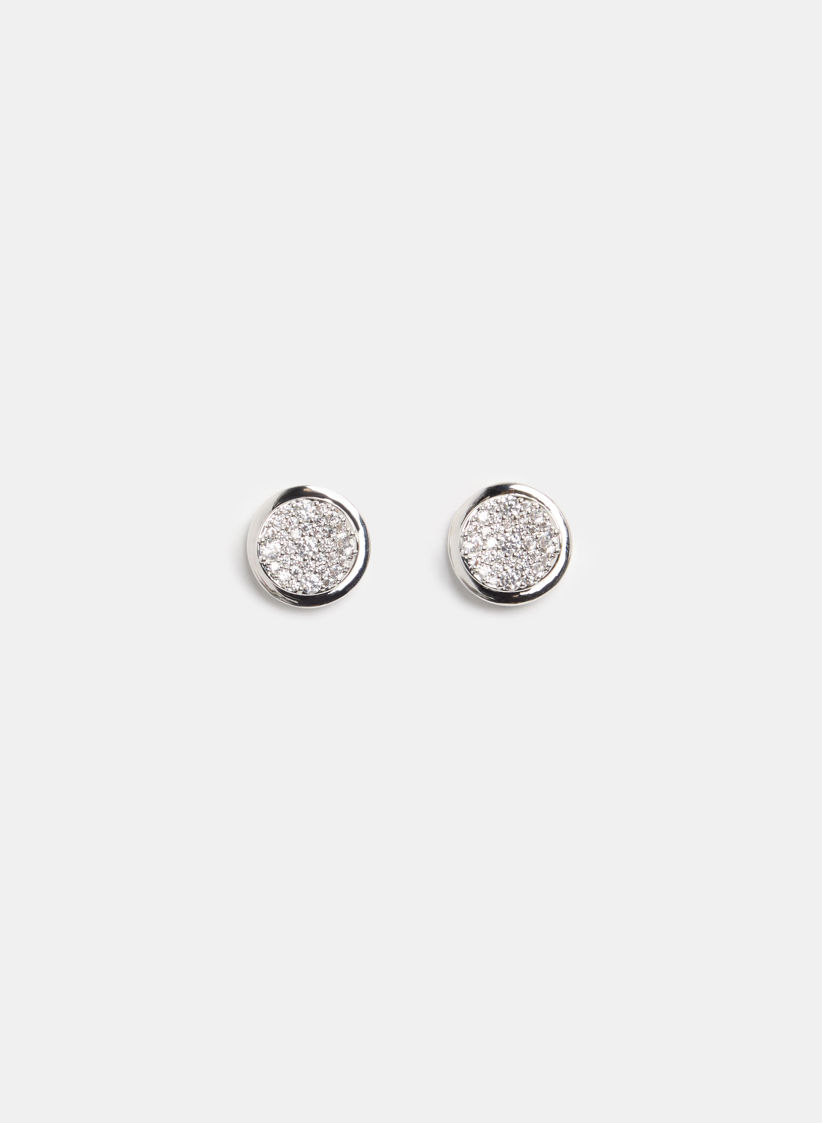 Round Pavé Stone Earrings