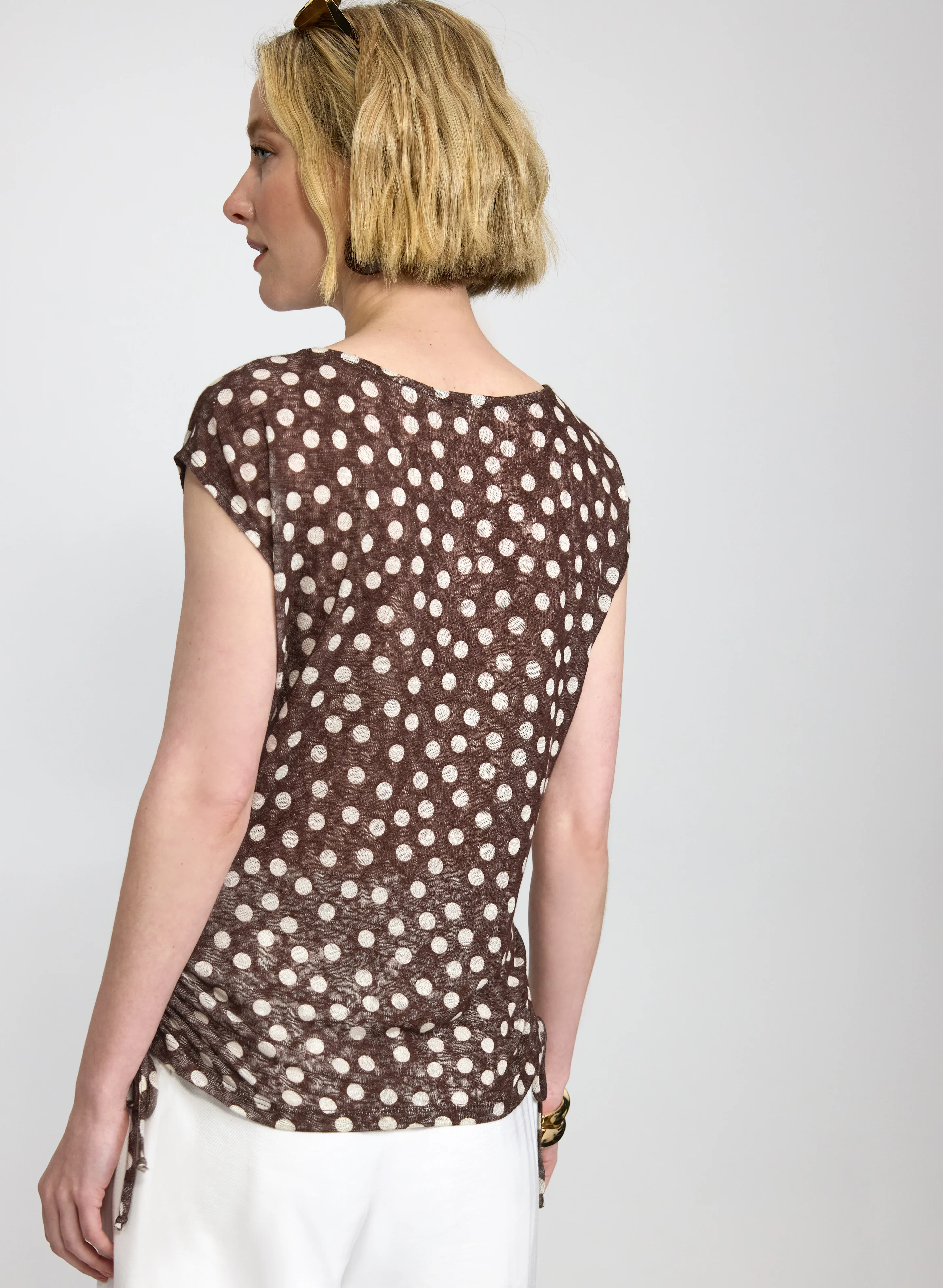 Ruched Polka Dot Top - Image 5