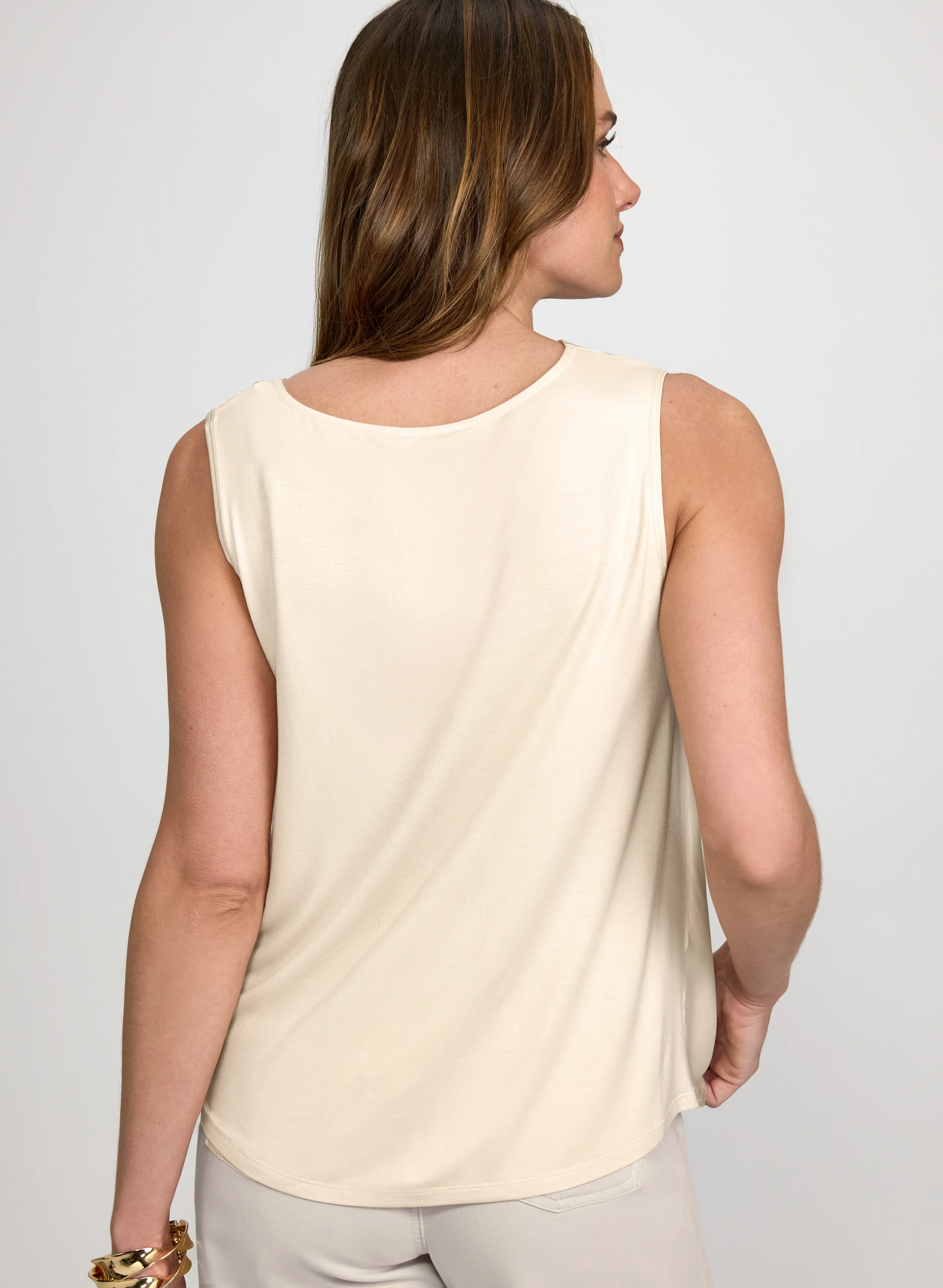 Satin Cowl Neck Sleeveless Top - Image 5