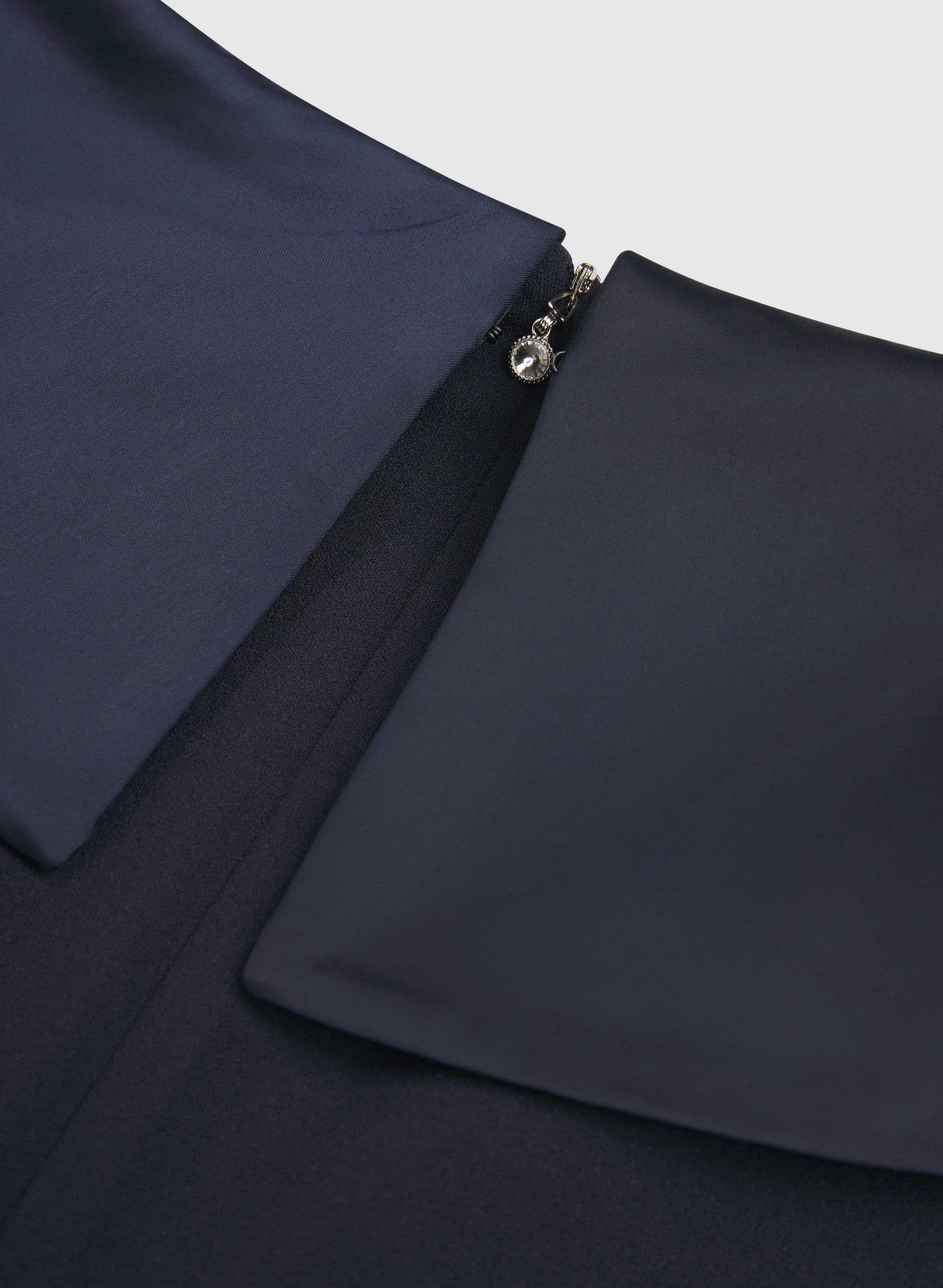 Satin Tuxedo Collar Dress - Image 6