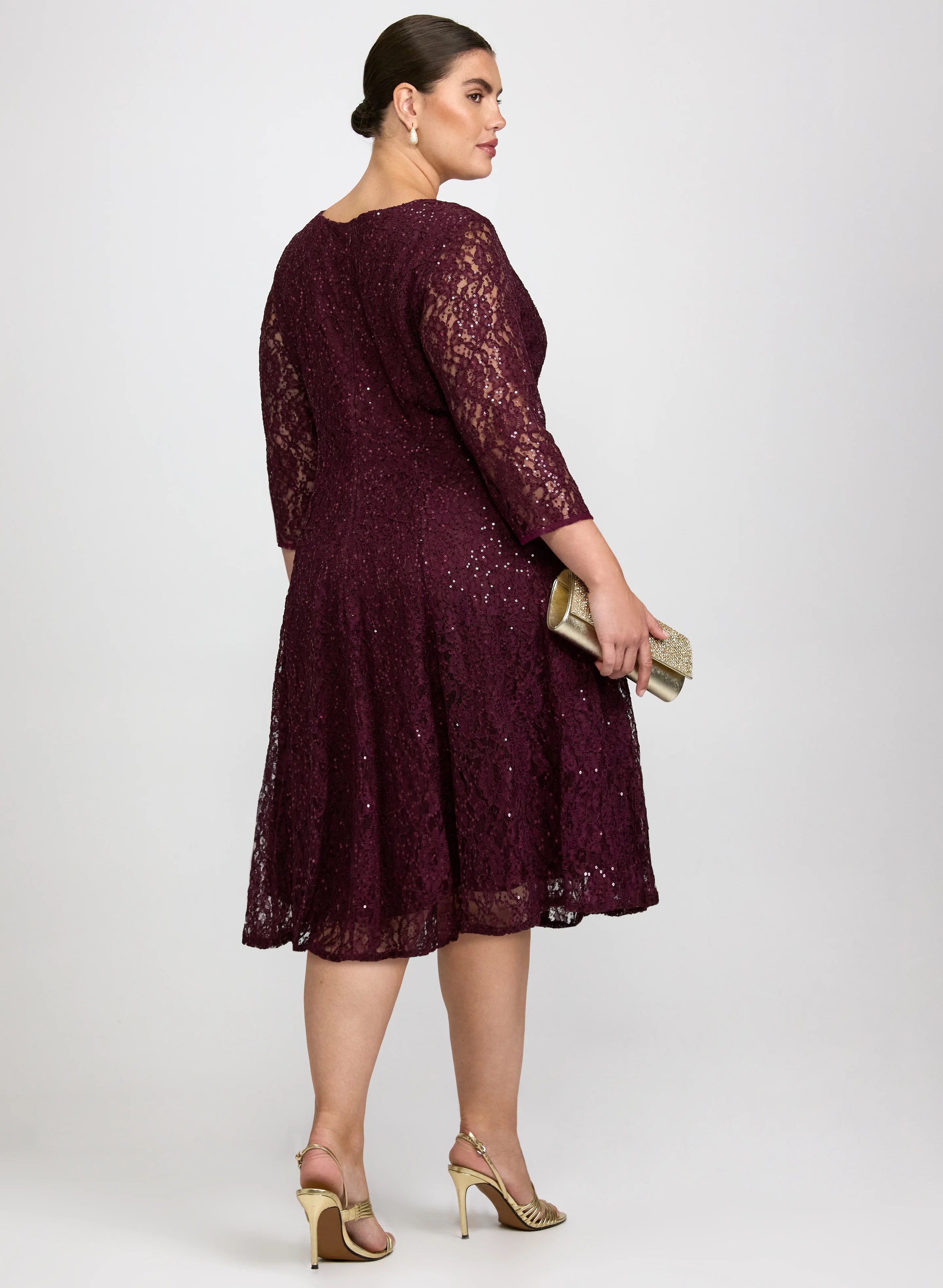 Sequined Lace Dress - Image 4