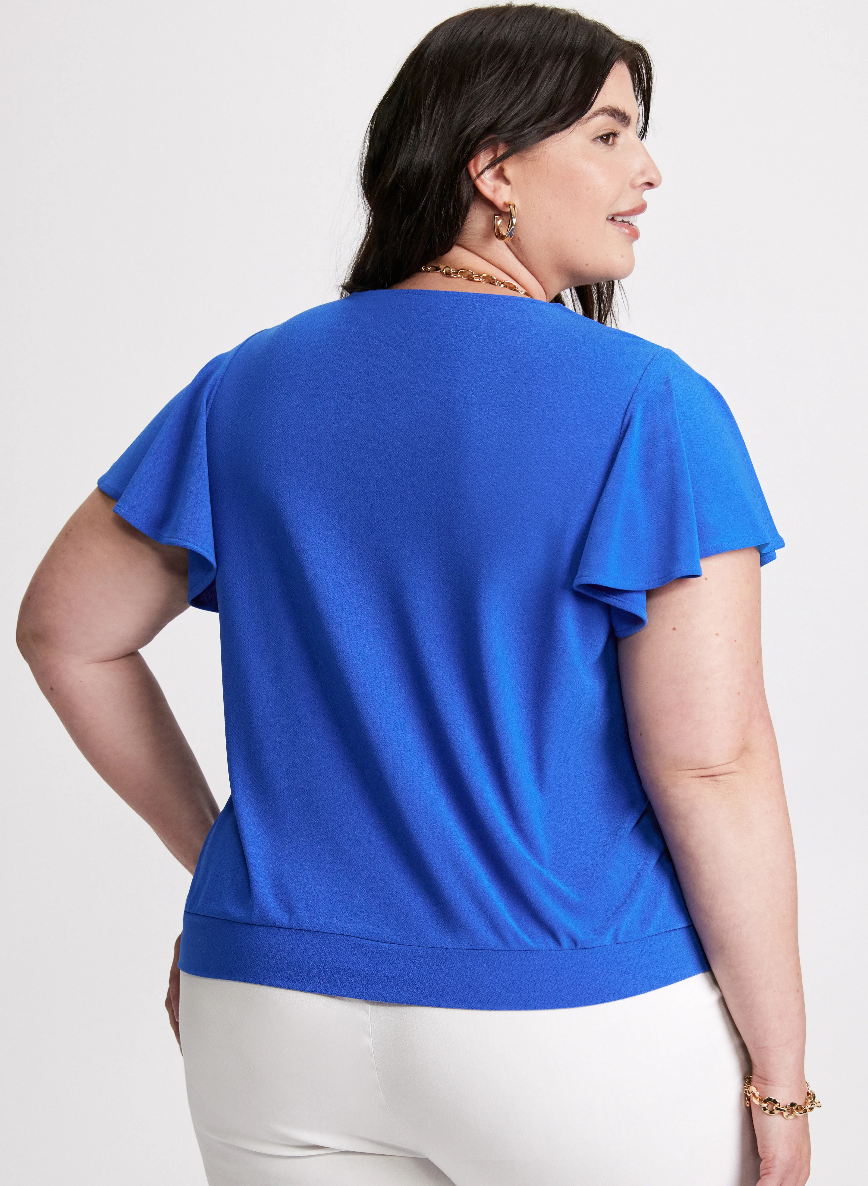 Short Flutter Sleeve Top - Image 4