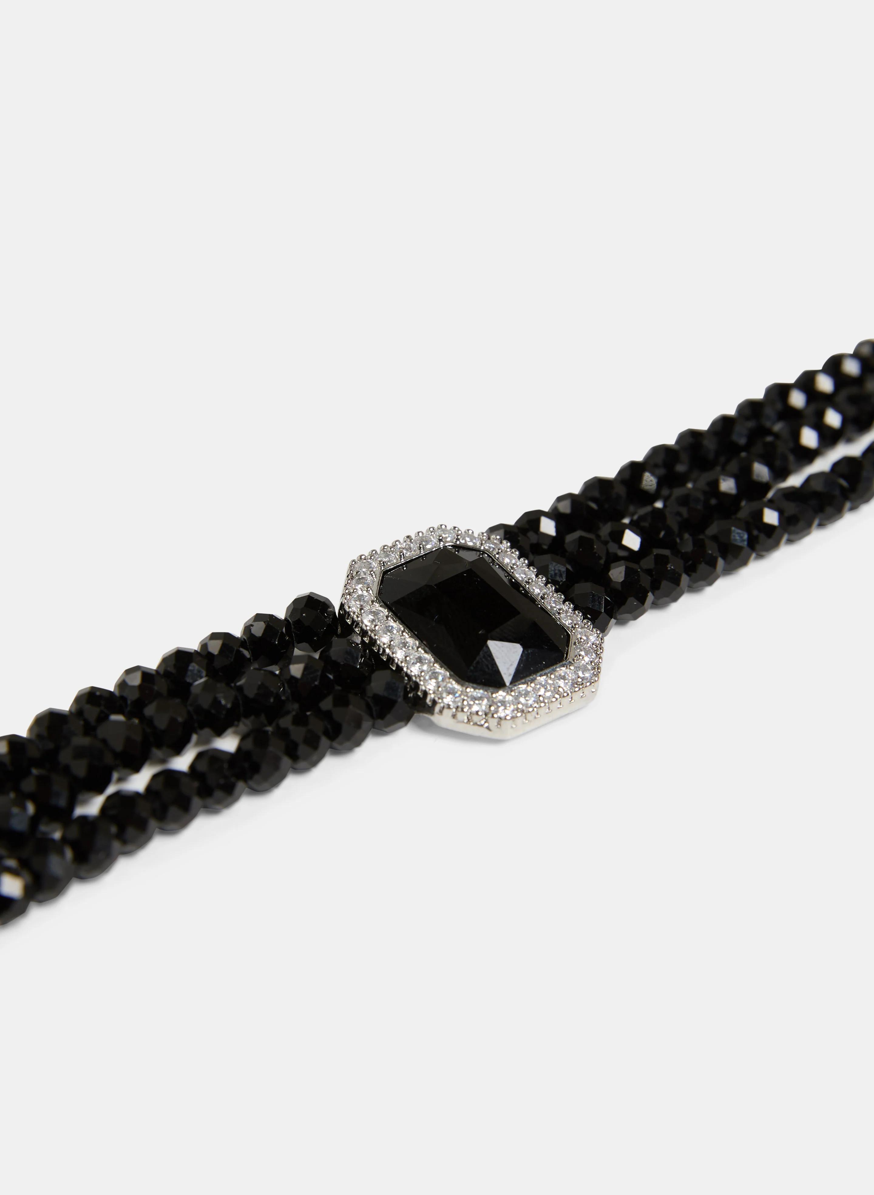 Stone Front Beaded Choker Necklace - Image 2